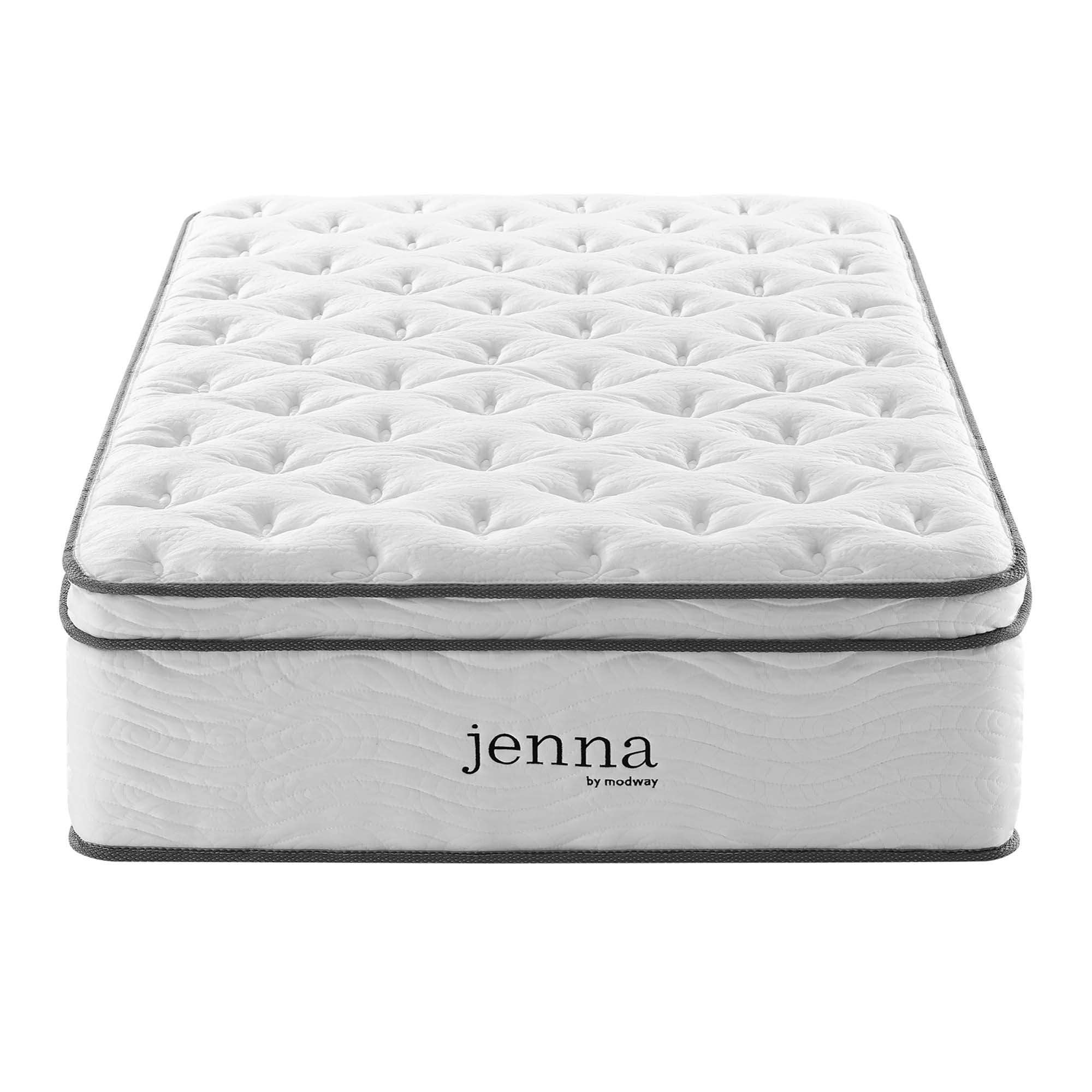 Jenna 14" Innerspring and Foam Twin Mattress, White