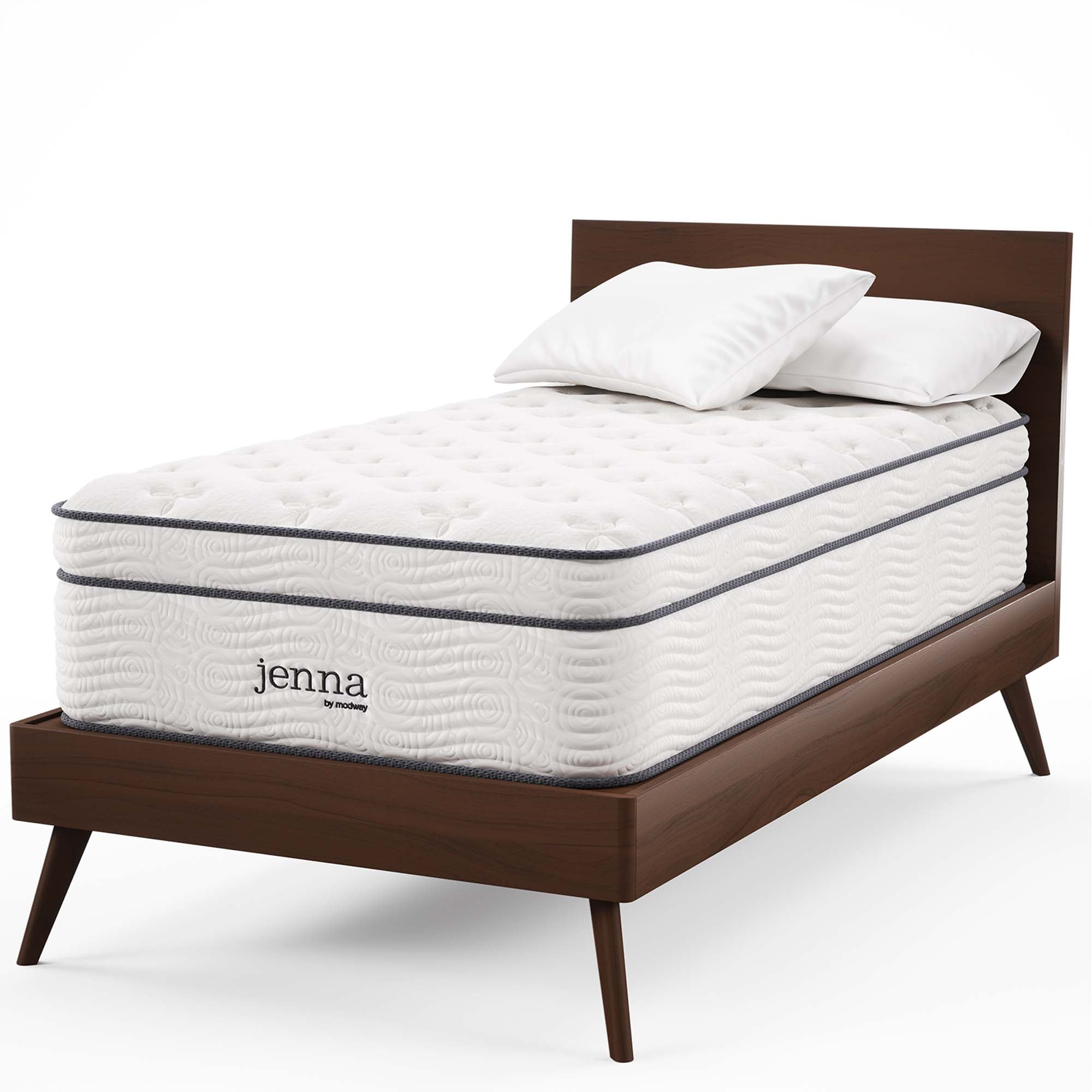 Jenna 14" Innerspring and Foam Twin Mattress, White