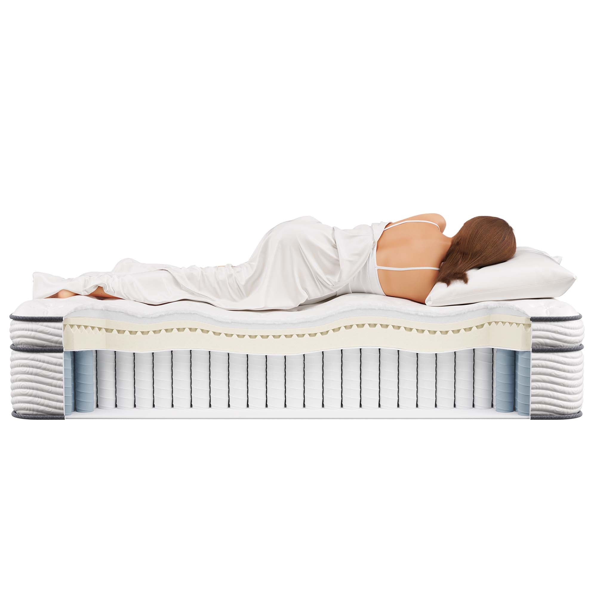 Jenna 14" Innerspring and Foam Full Mattress, White