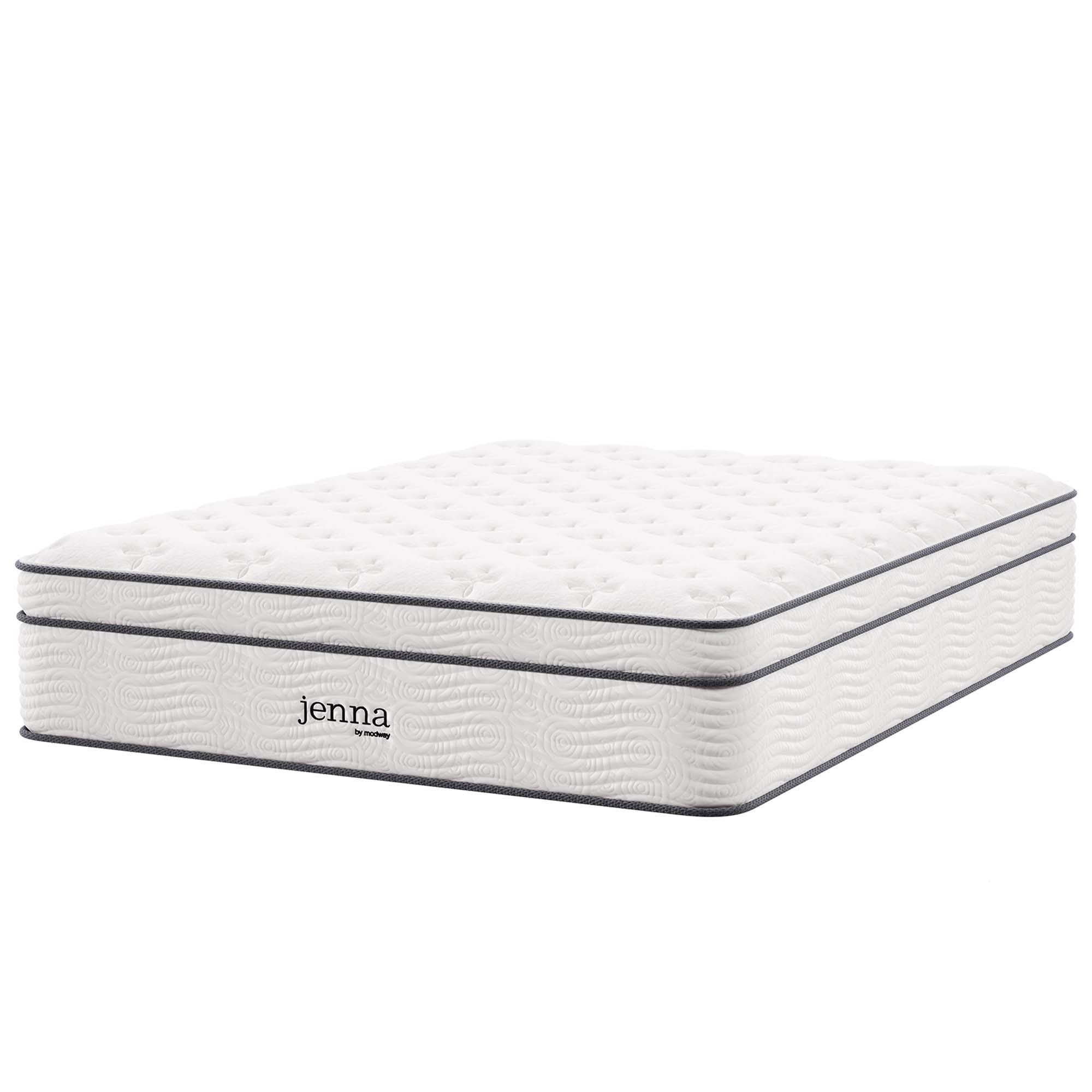 Jenna 14" Innerspring and Foam Queen Mattress, White
