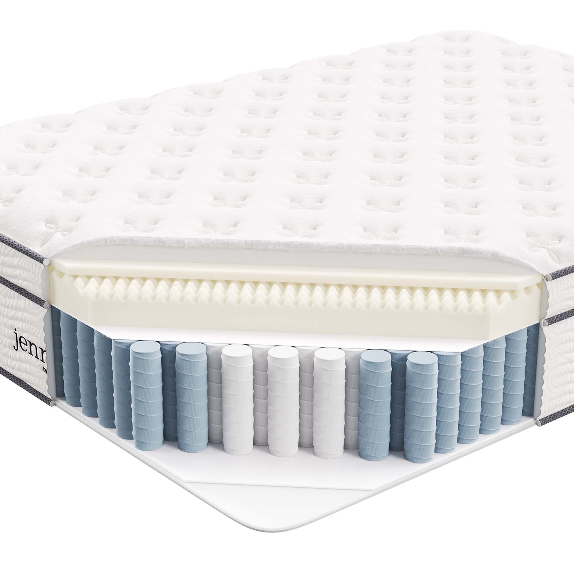 Jenna 14" Innerspring and Foam Queen Mattress, White