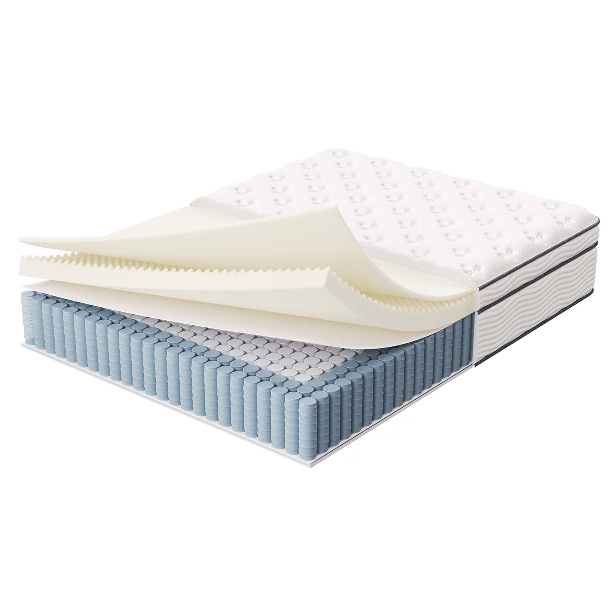 Jenna 14" Innerspring and Foam Queen Mattress, White