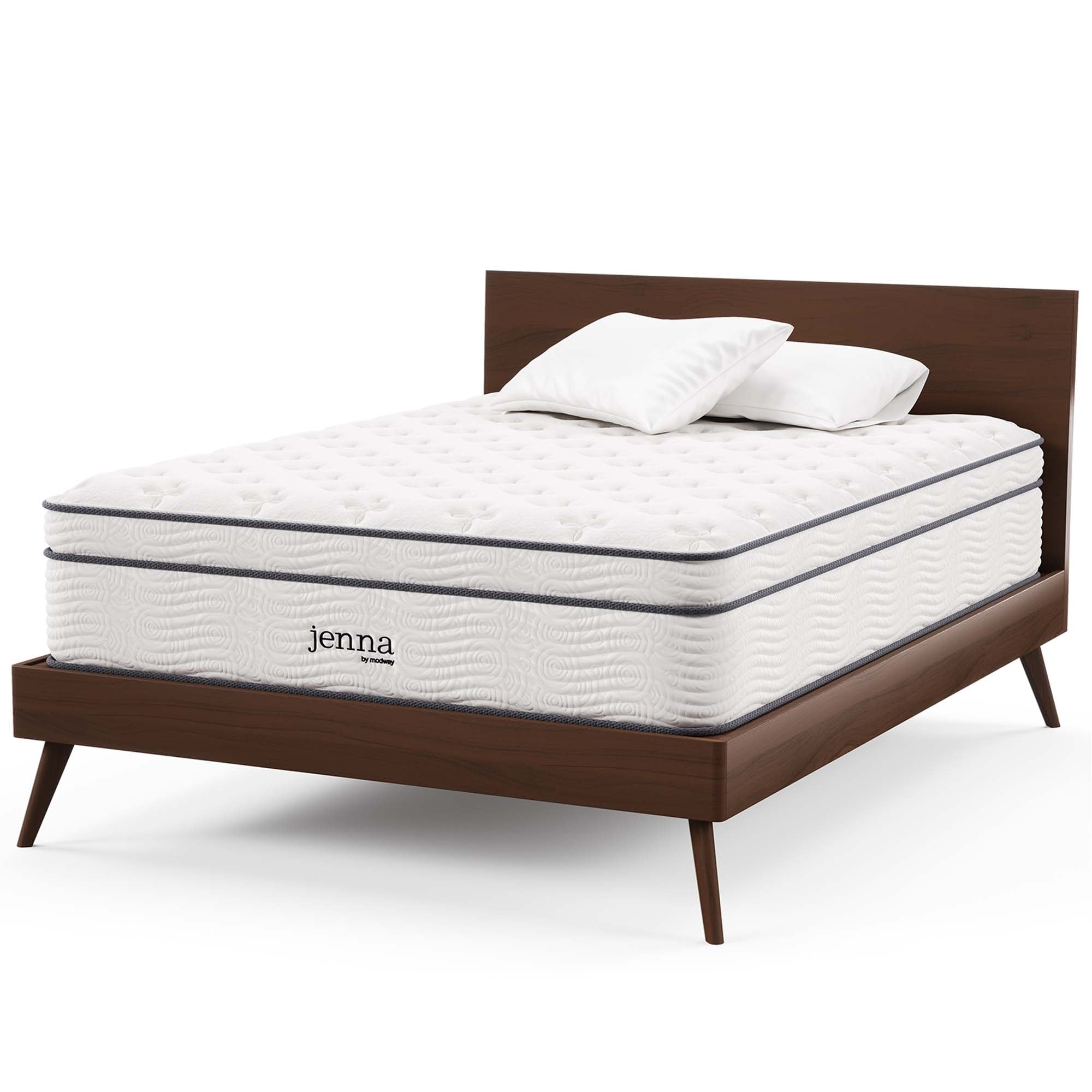 Jenna 14" Innerspring and Foam Queen Mattress, White