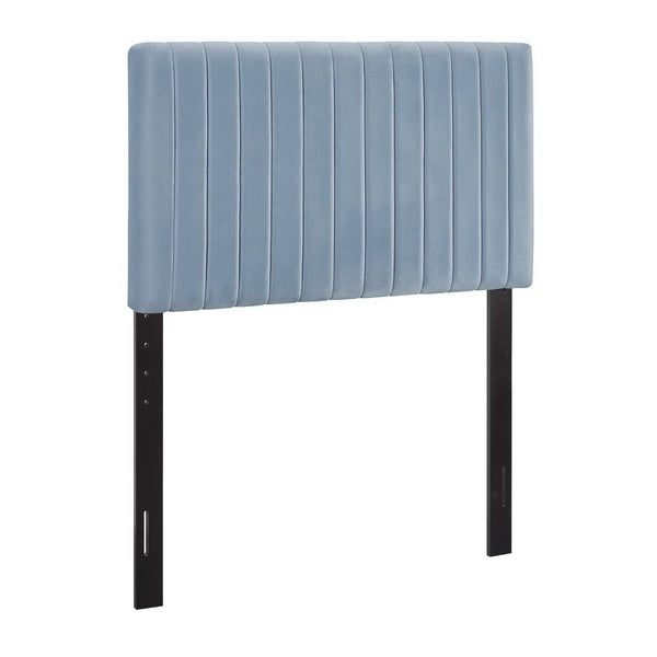 Keira Performance Velvet Twin Headboard, Light Blue