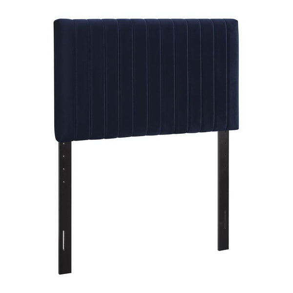Keira Performance Velvet Twin Headboard, Midnight Blue