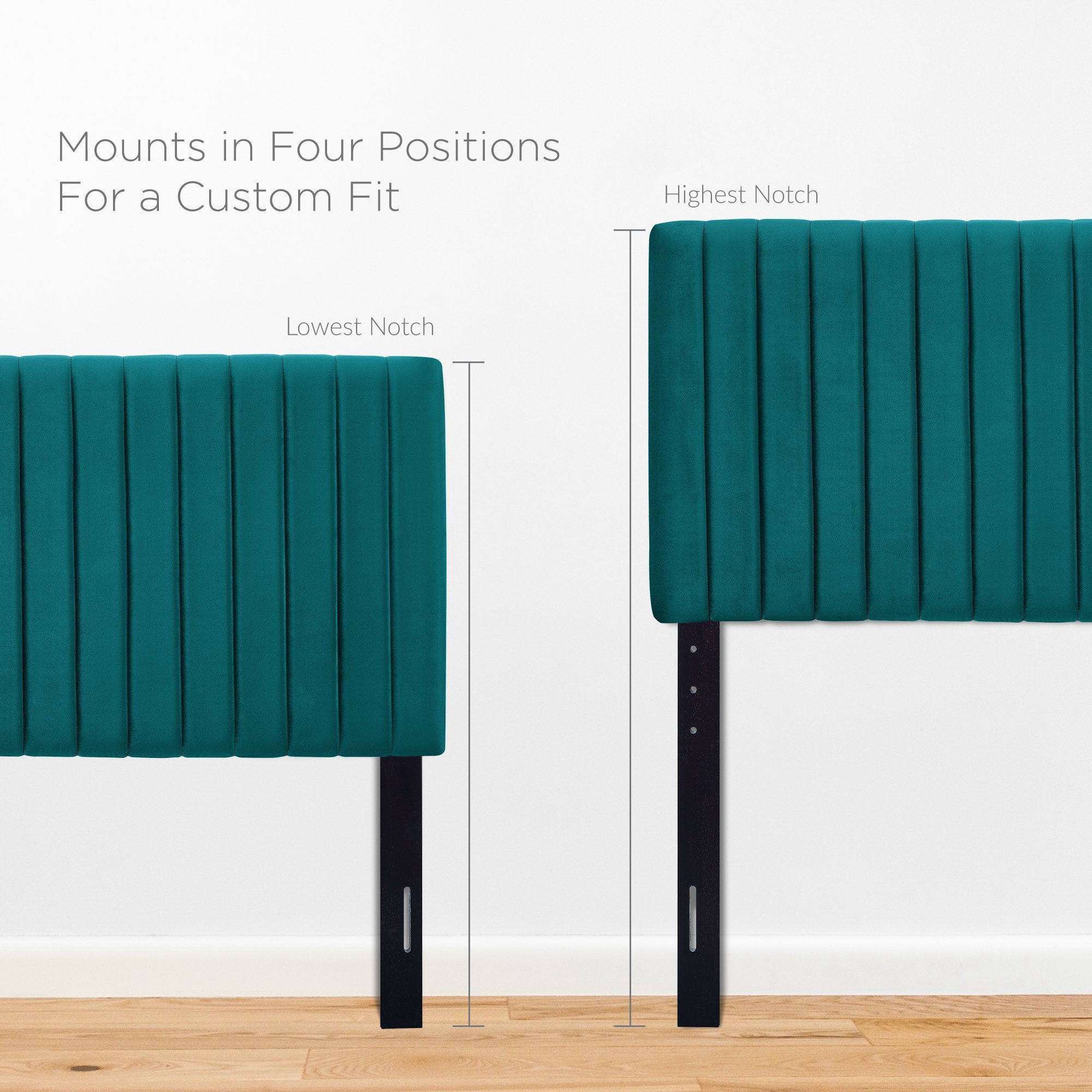 Keira Performance Velvet Twin Headboard, Teal