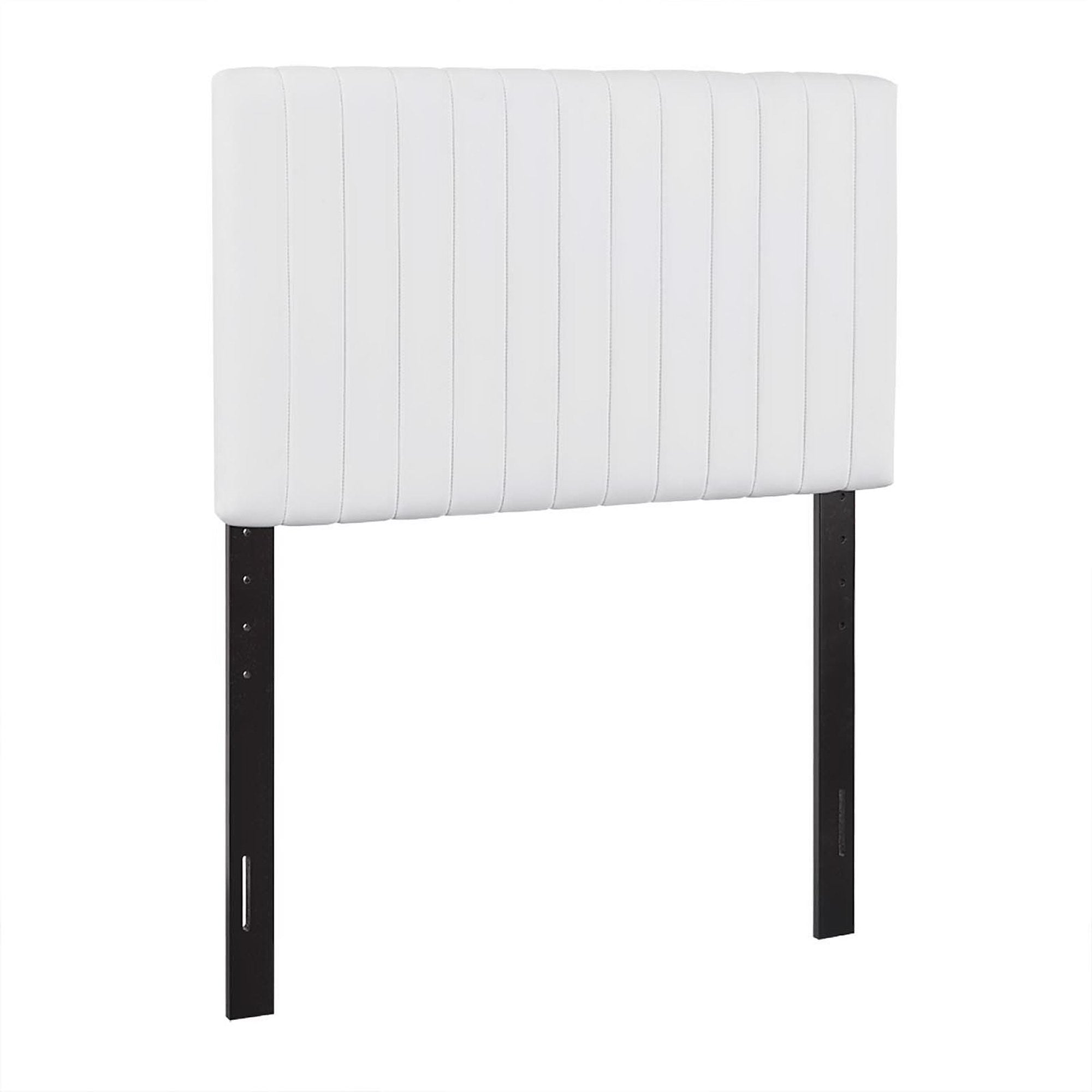 Keira Faux Leather Twin Headboard, White