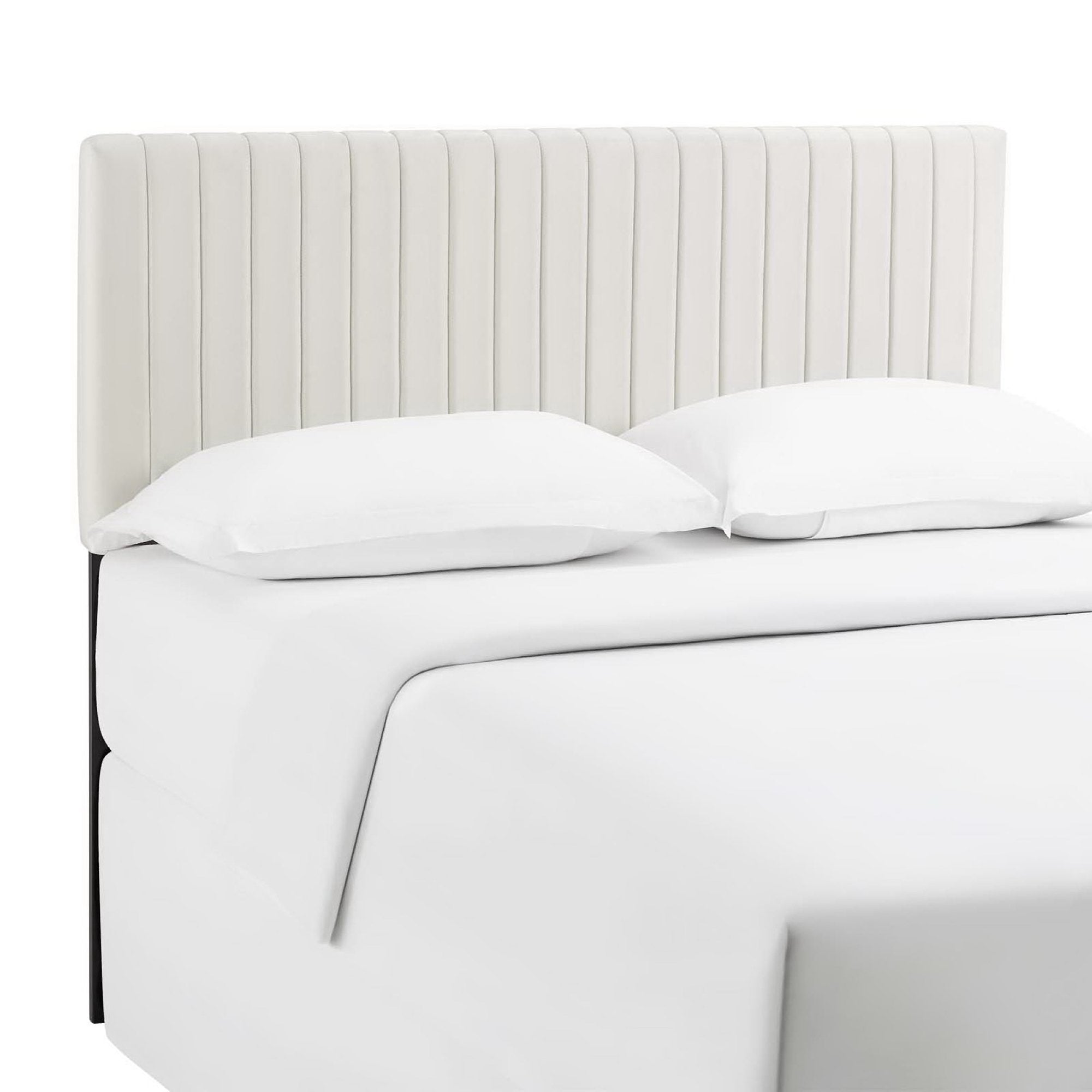 Keira Performance Velvet Full / Queen Headboard, Ivory