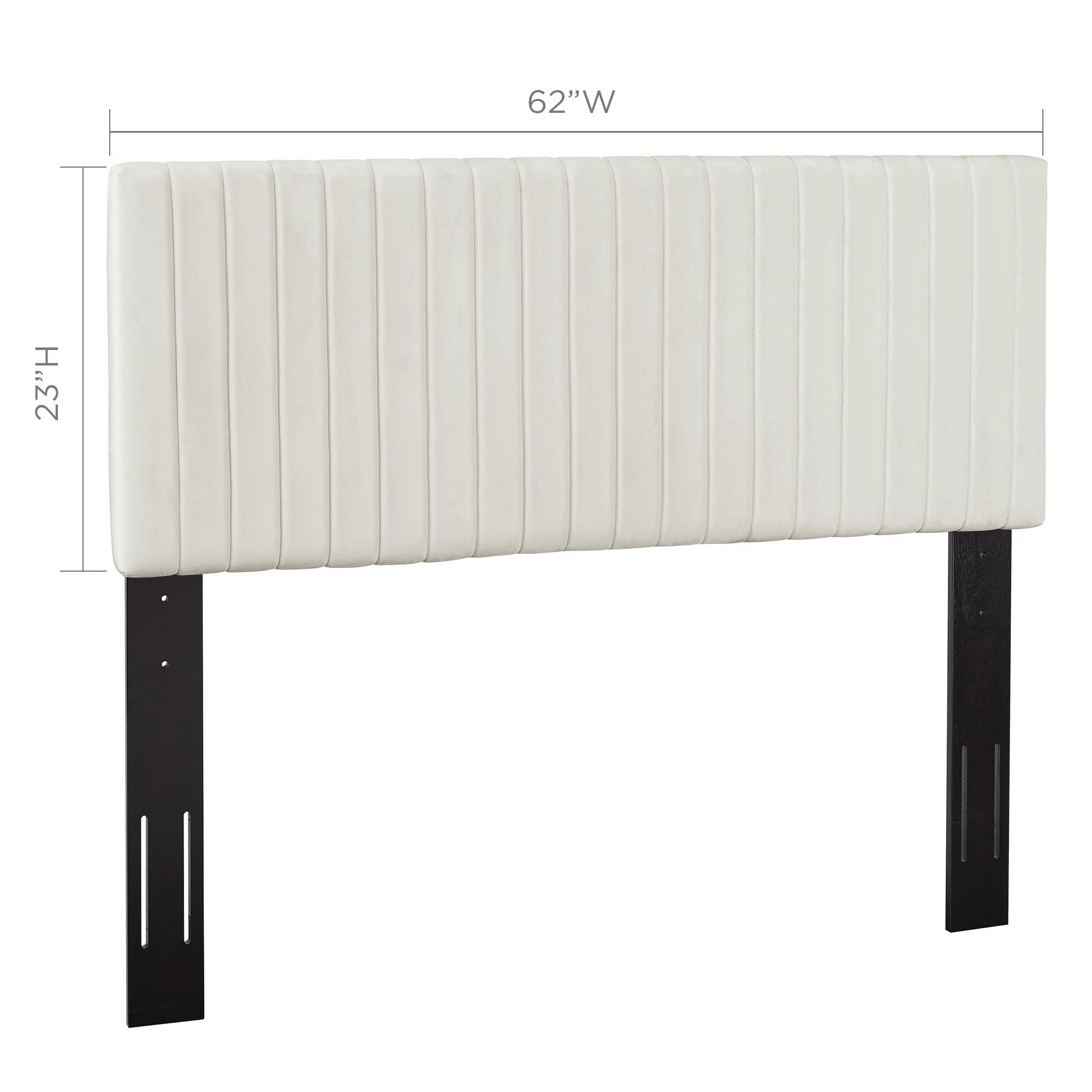 Keira Performance Velvet Full / Queen Headboard, Ivory