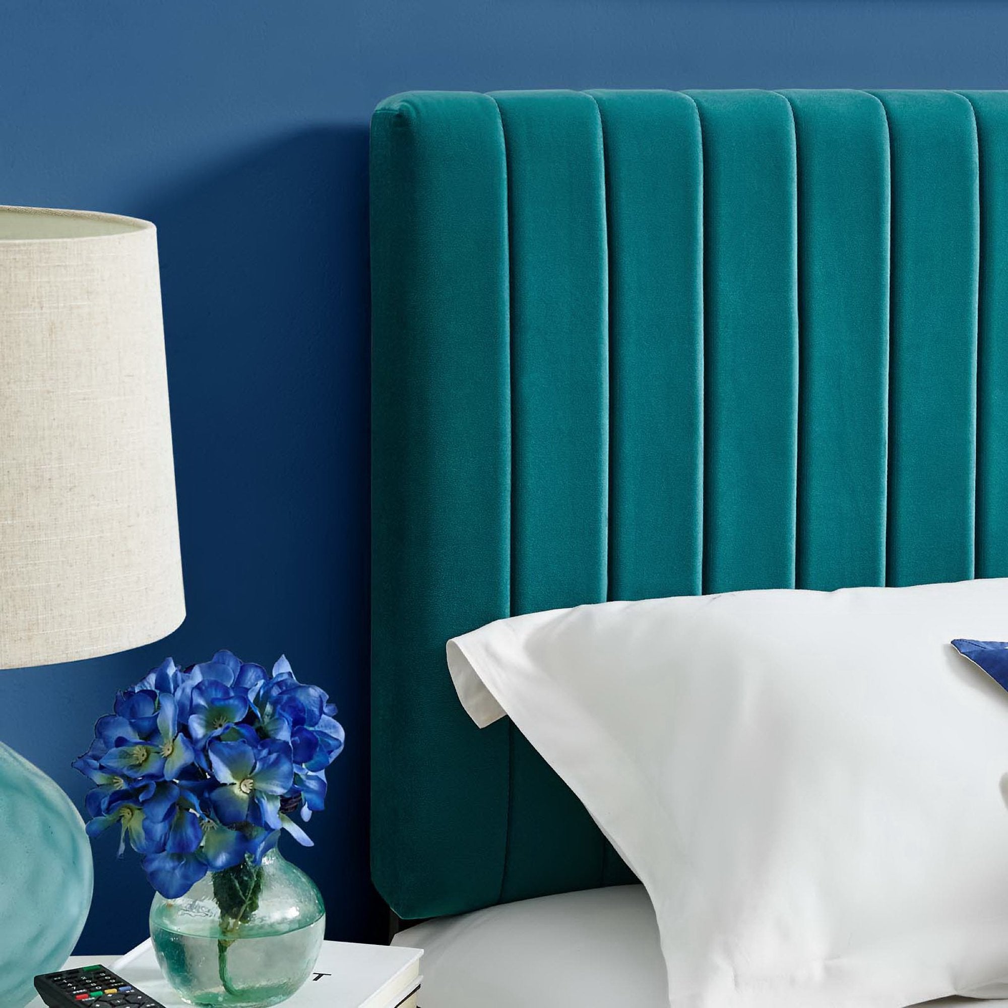 Keira Performance Velvet Full / Queen Headboard, Teal