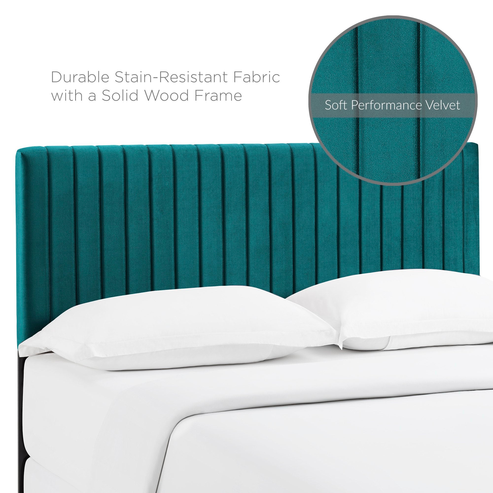 Keira Performance Velvet Full / Queen Headboard, Teal