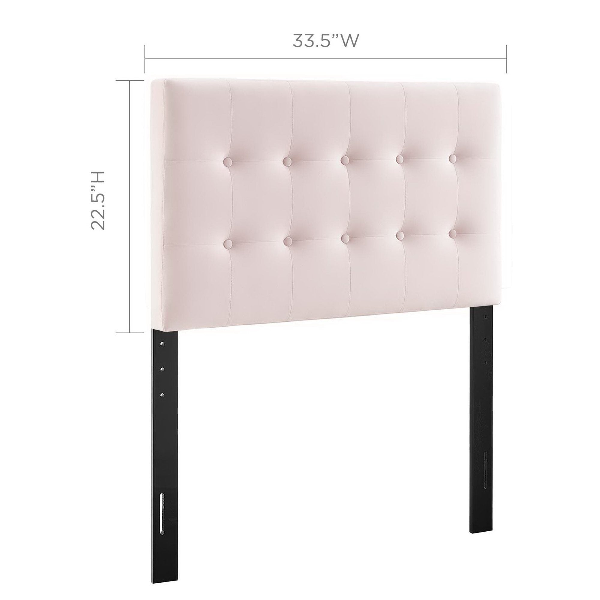 Emily Biscuit Tufted Performance Velvet Twin Headboard, Pink