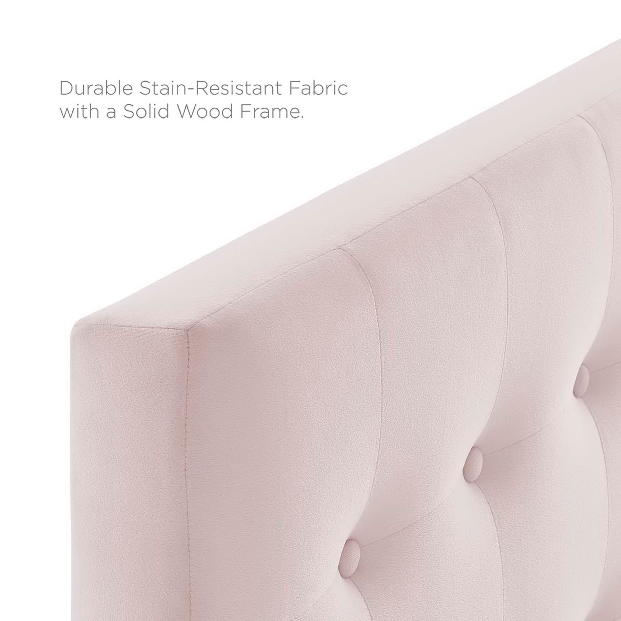 Emily Biscuit Tufted Performance Velvet Twin Headboard, Pink