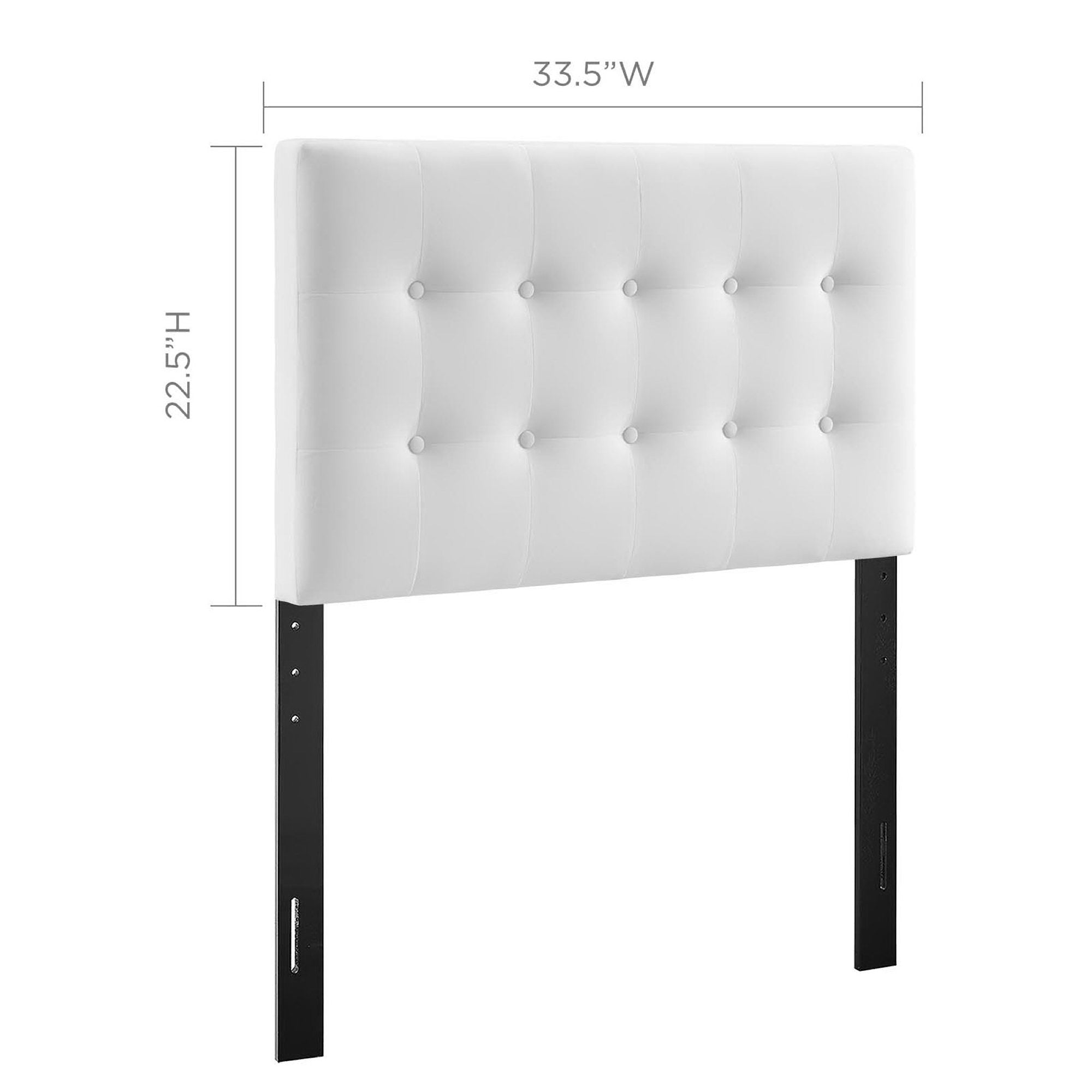 Emily Biscuit Tufted Performance Velvet Twin Headboard, White