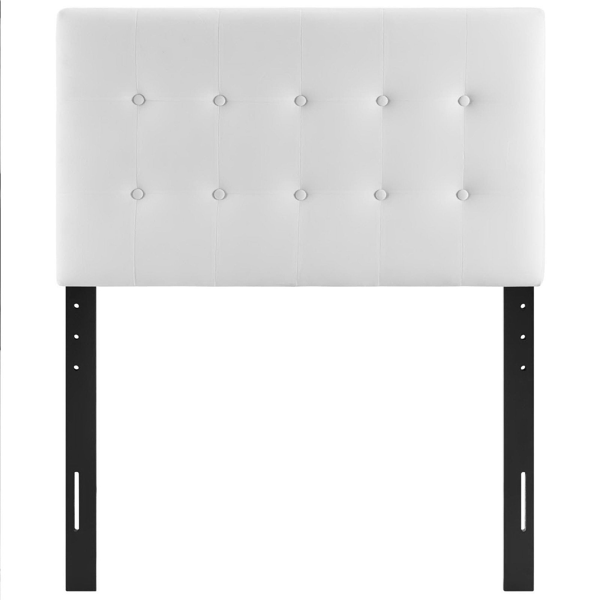 Emily Biscuit Tufted Performance Velvet Twin Headboard, White