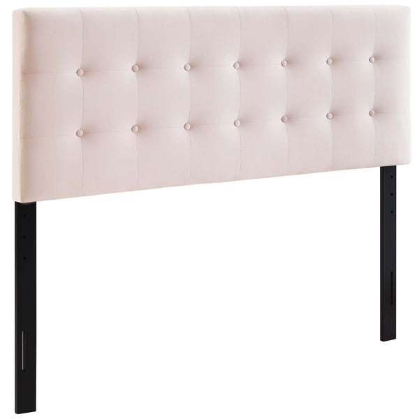 Emily Biscuit Tufted Performance Velvet Queen Headboard, Pink