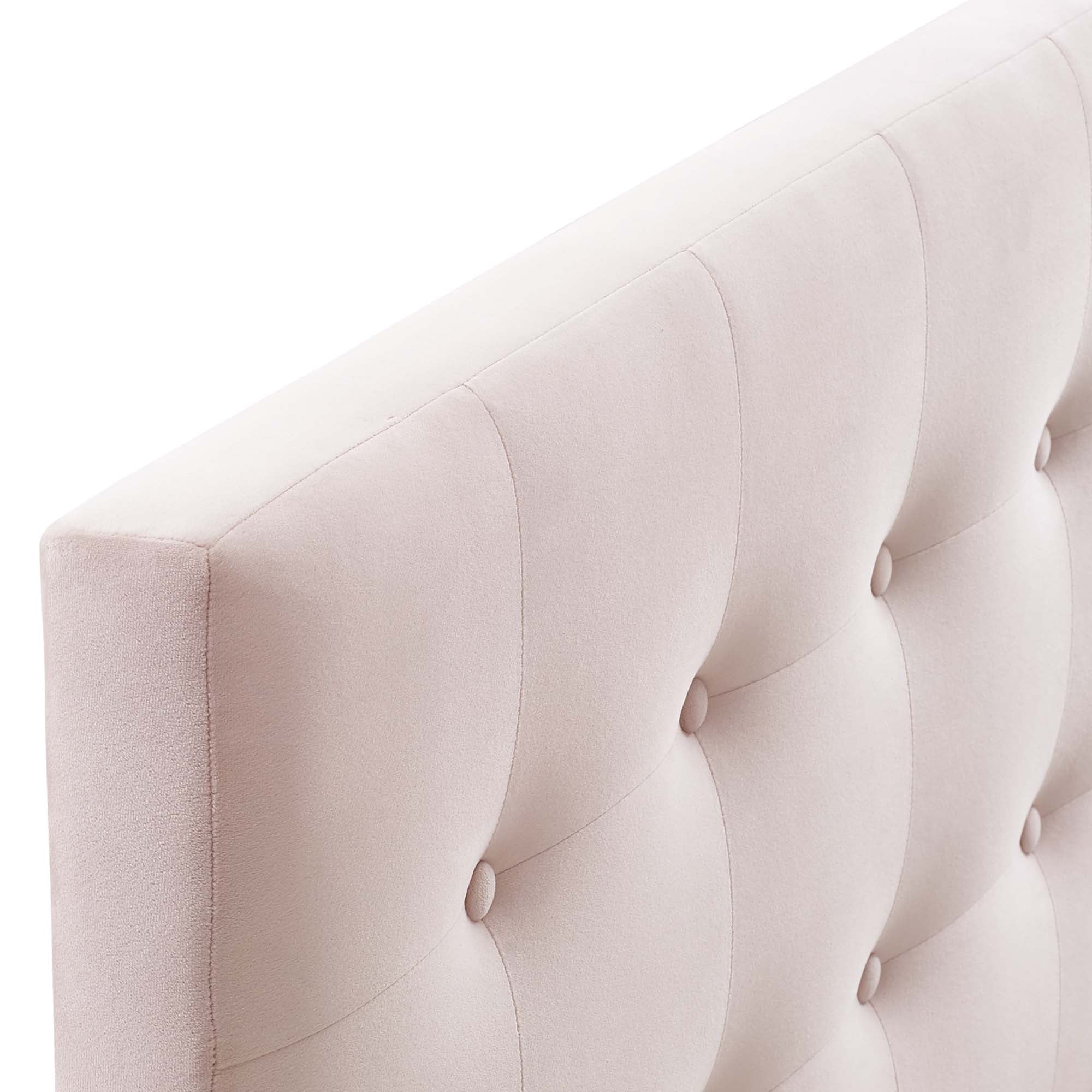 Emily Biscuit Tufted Performance Velvet Queen Headboard, Pink