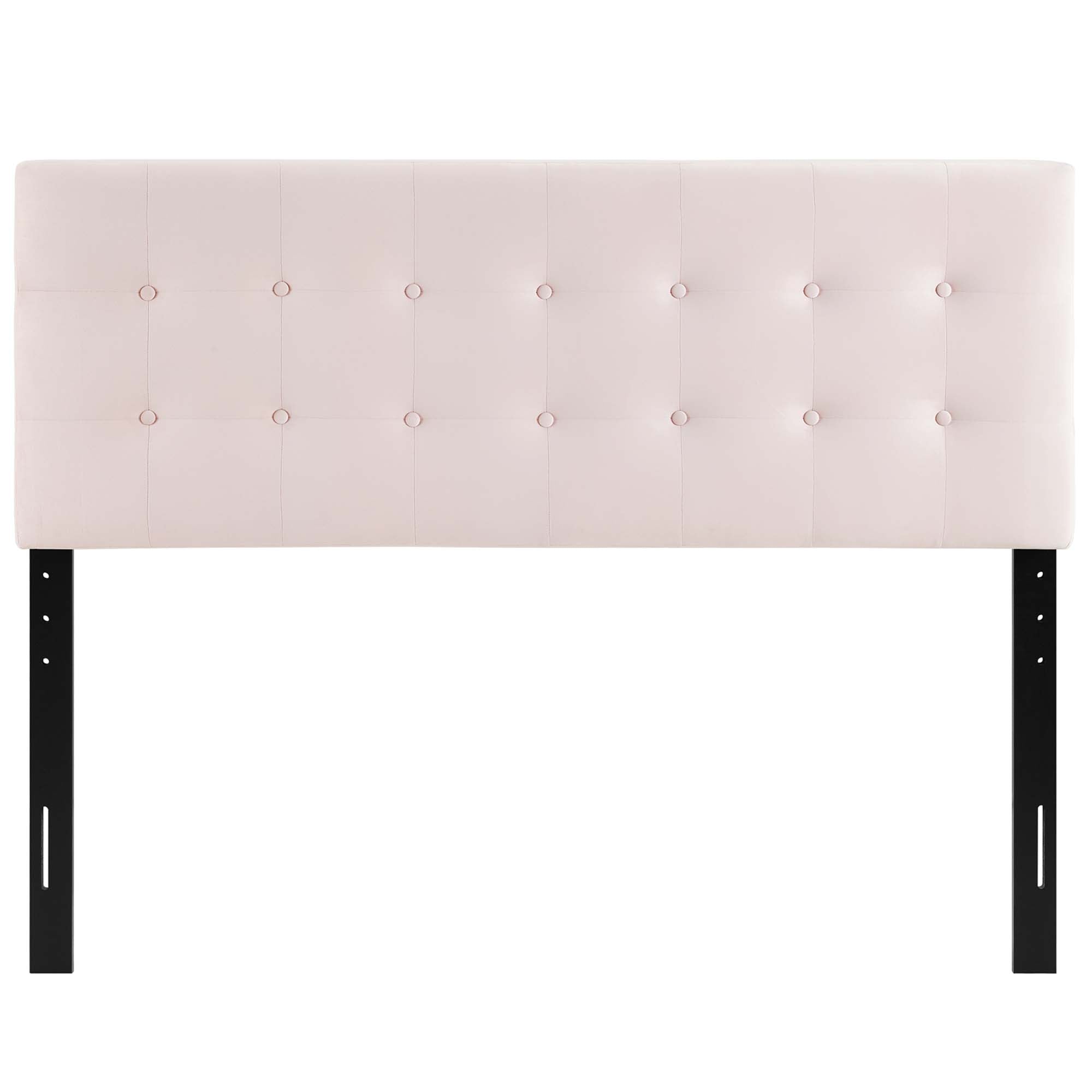 Emily Biscuit Tufted Performance Velvet Queen Headboard, Pink
