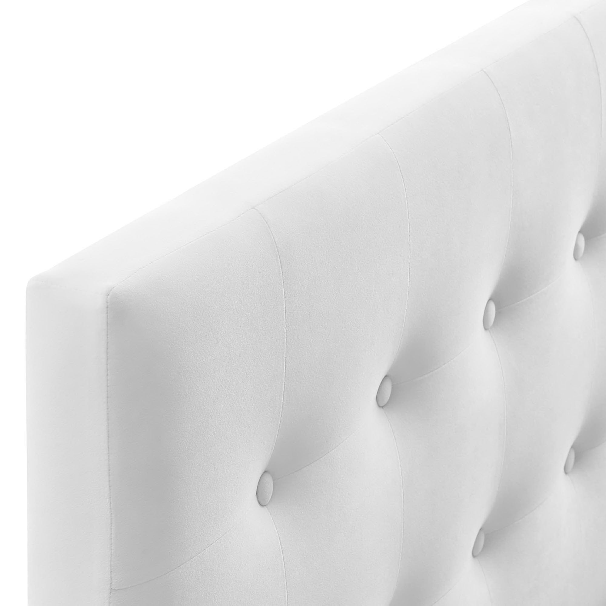 Emily Biscuit Tufted Performance Velvet King Headboard, White