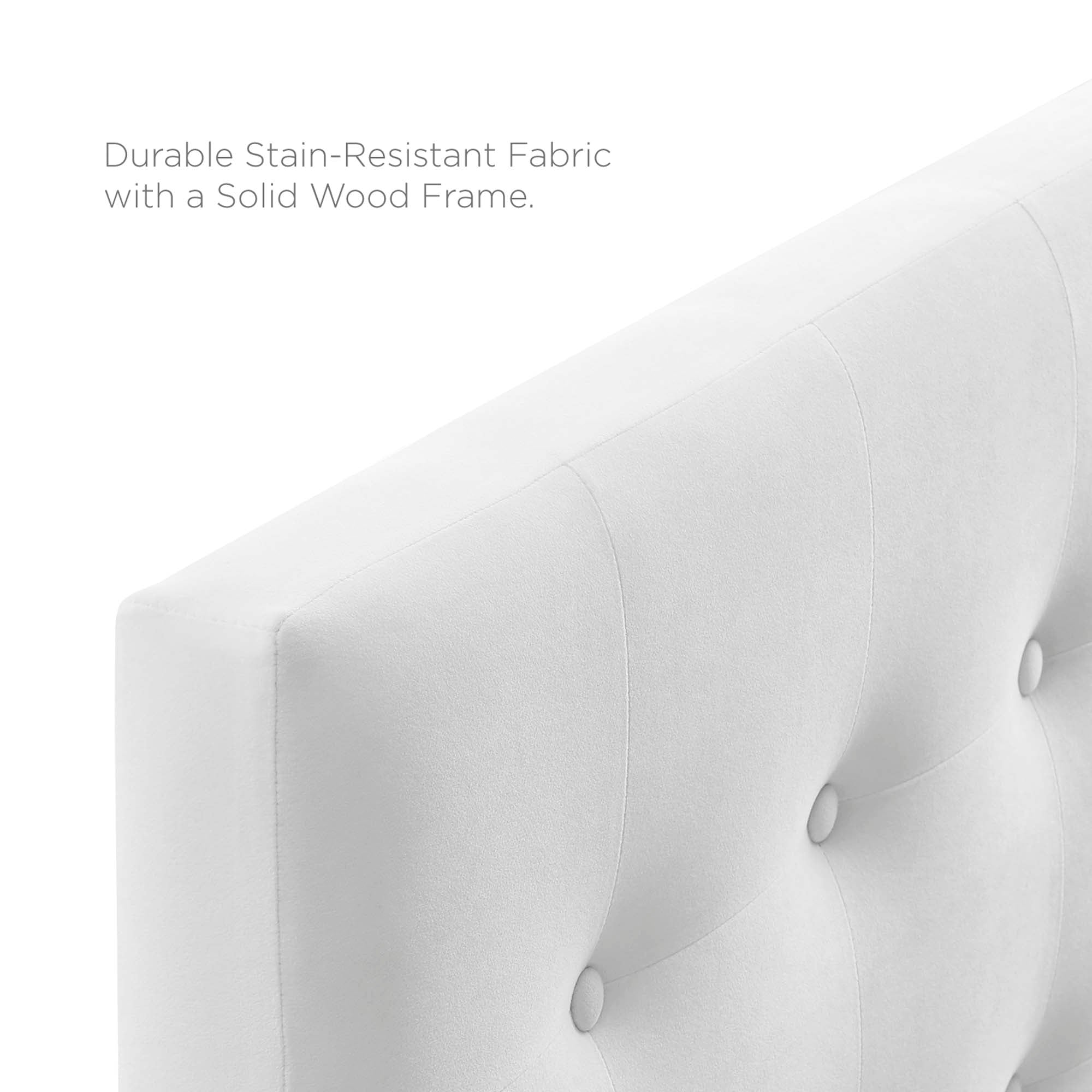 Emily Biscuit Tufted Performance Velvet King Headboard, White