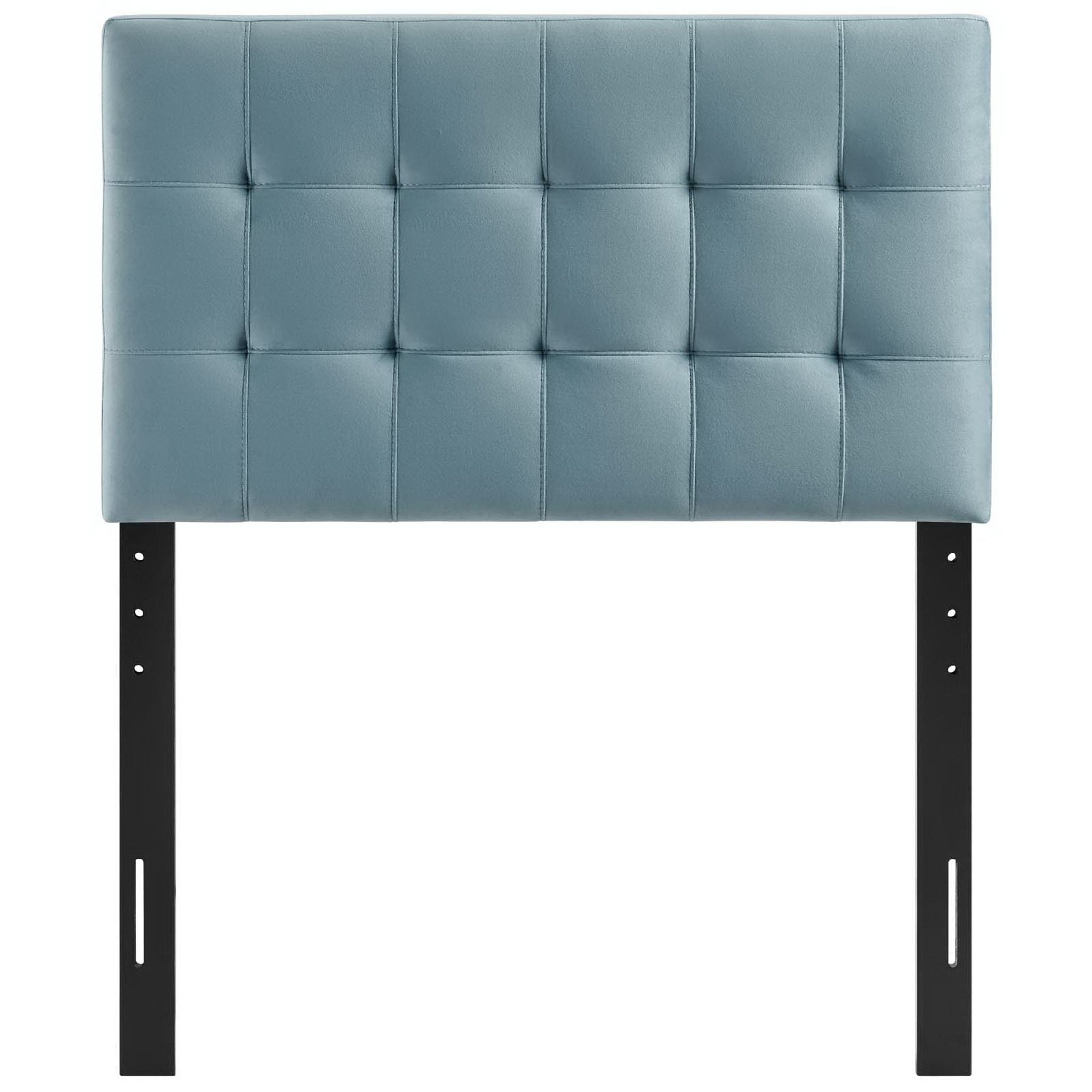 Lily Biscuit Tufted Performance Velvet Twin Headboard, Light Blue