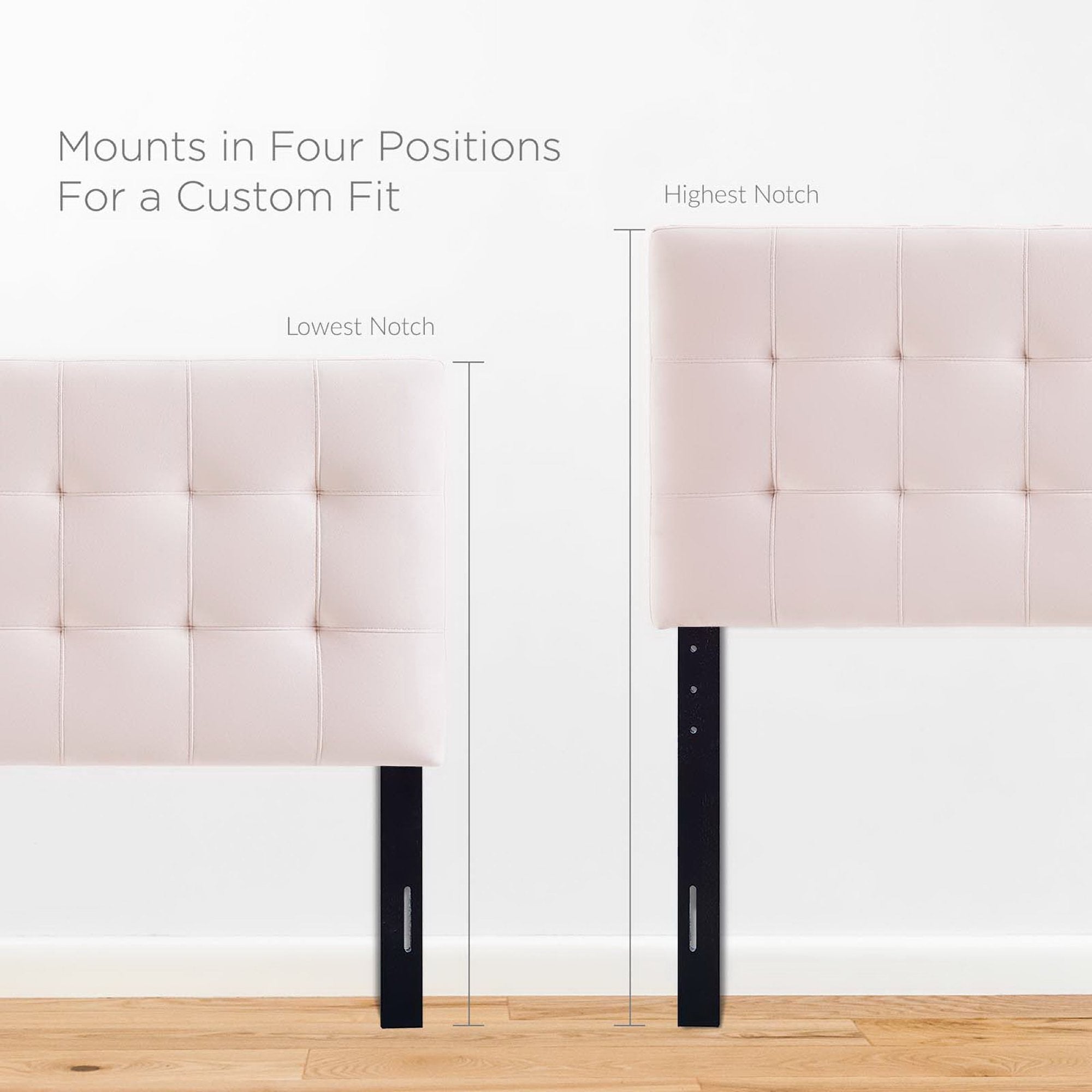 Lily Biscuit Tufted Performance Velvet Twin Headboard, Pink