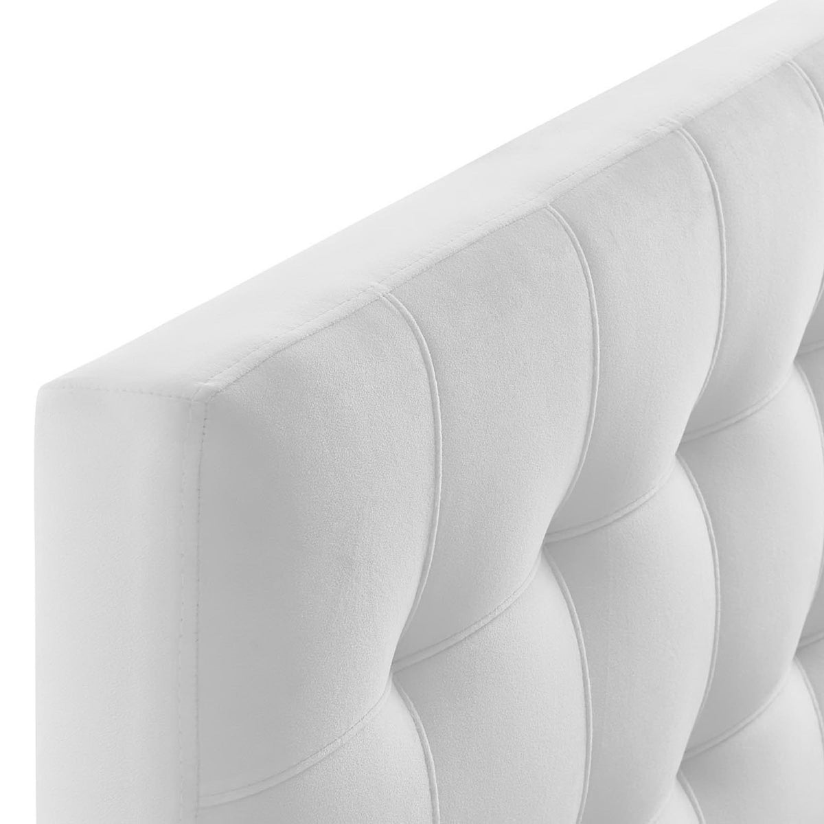Lily Biscuit Tufted Performance Velvet Twin Headboard, White