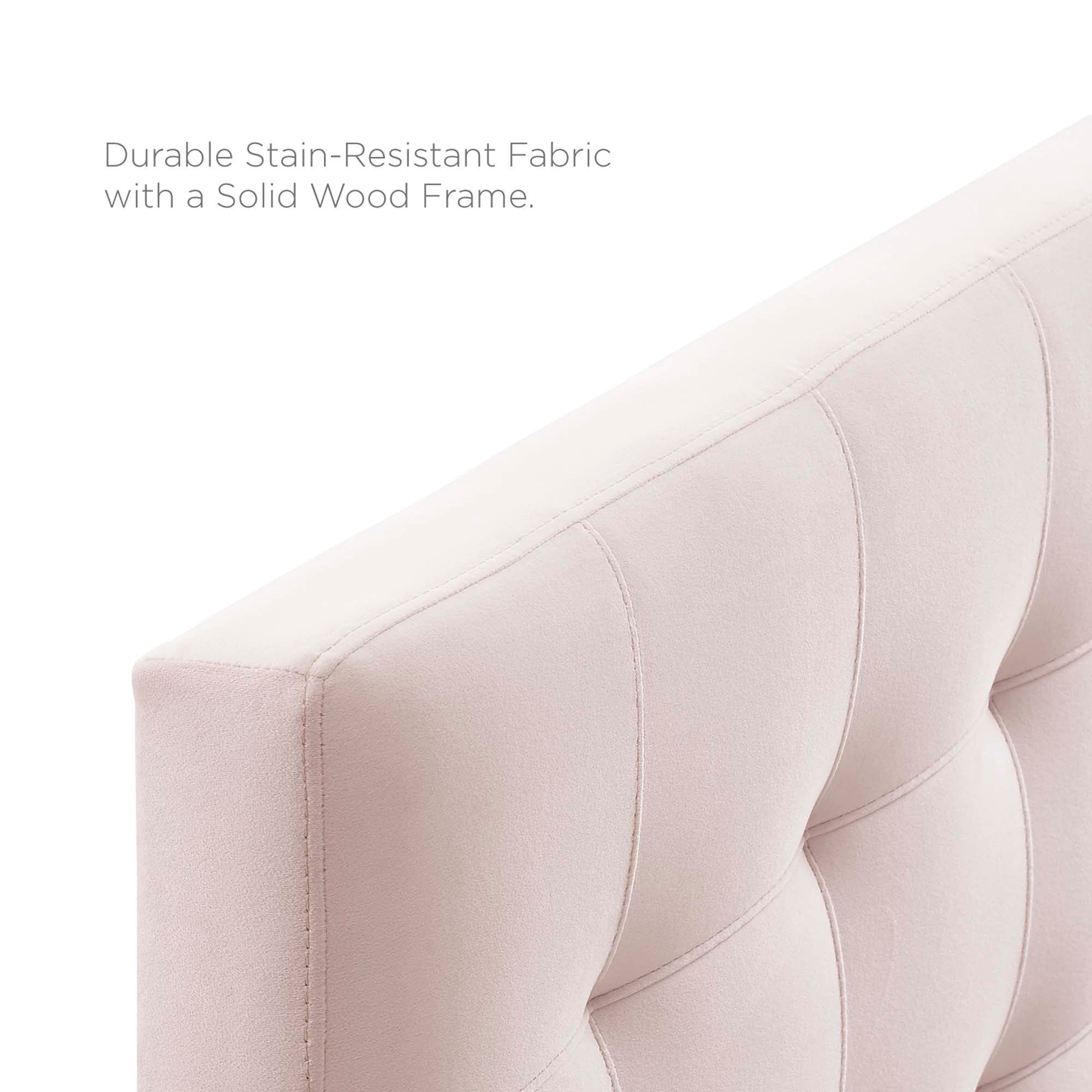 Lily Biscuit Tufted Performance Velvet Full Headboard, Pink