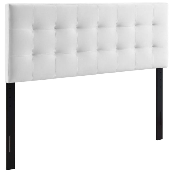 Lily Biscuit Tufted Performance Velvet Full Headboard, White
