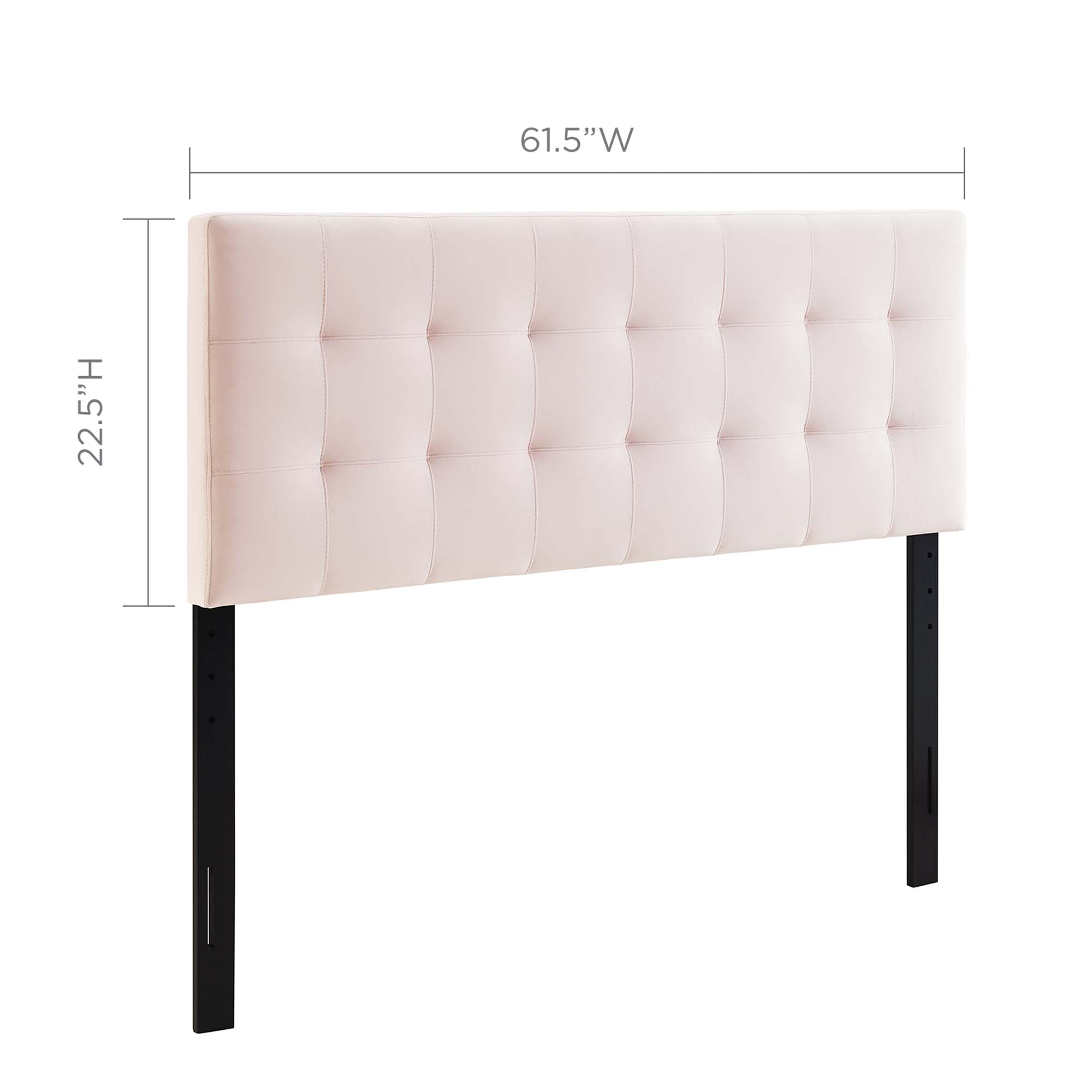 Lily Biscuit Tufted Performance Velvet Queen Headboard, Pink