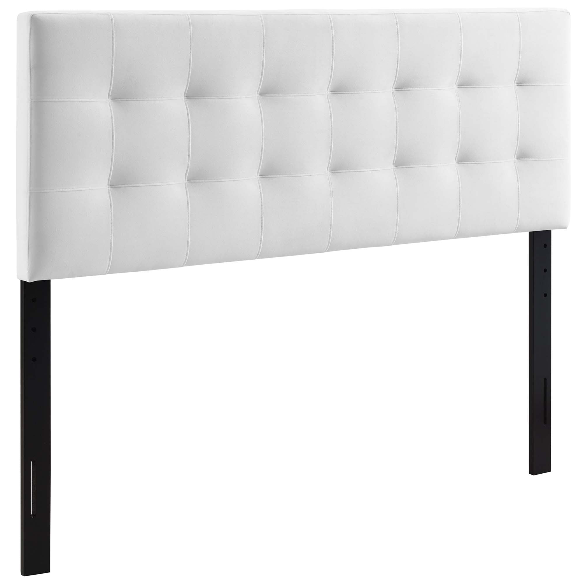 Lily Biscuit Tufted Performance Velvet King Headboard, White