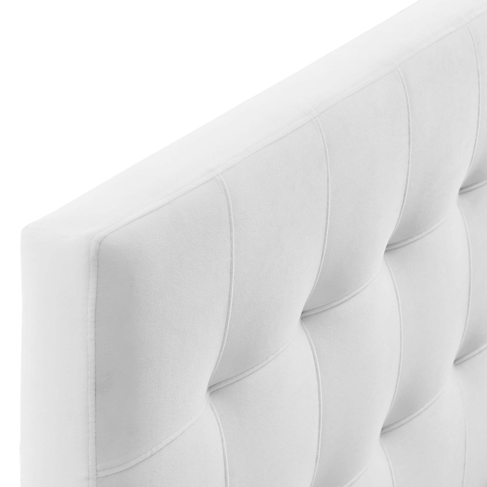 Lily Biscuit Tufted Performance Velvet King Headboard, White
