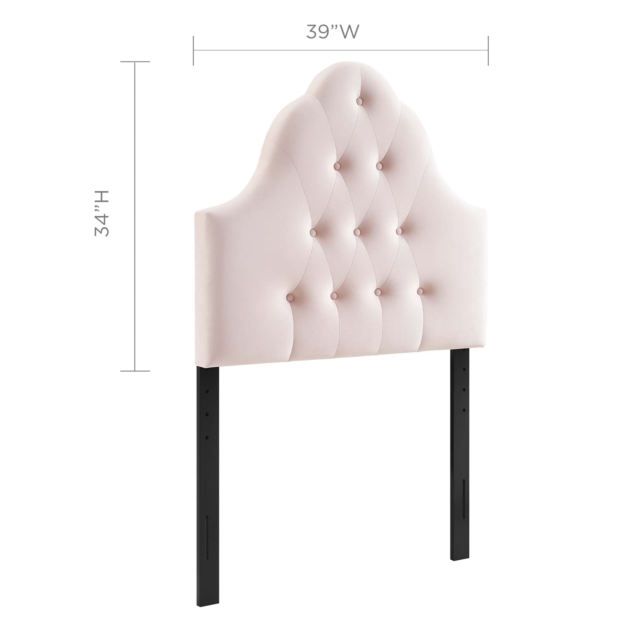 Sovereign Diamond Tufted Performance Velvet Twin Headboard, Pink