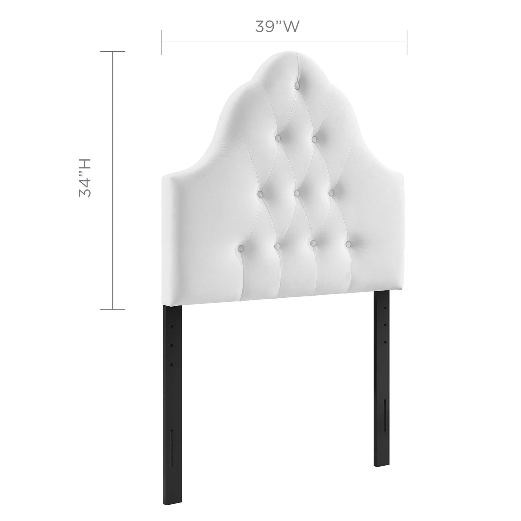 Sovereign Diamond Tufted Performance Velvet Twin Headboard, White
