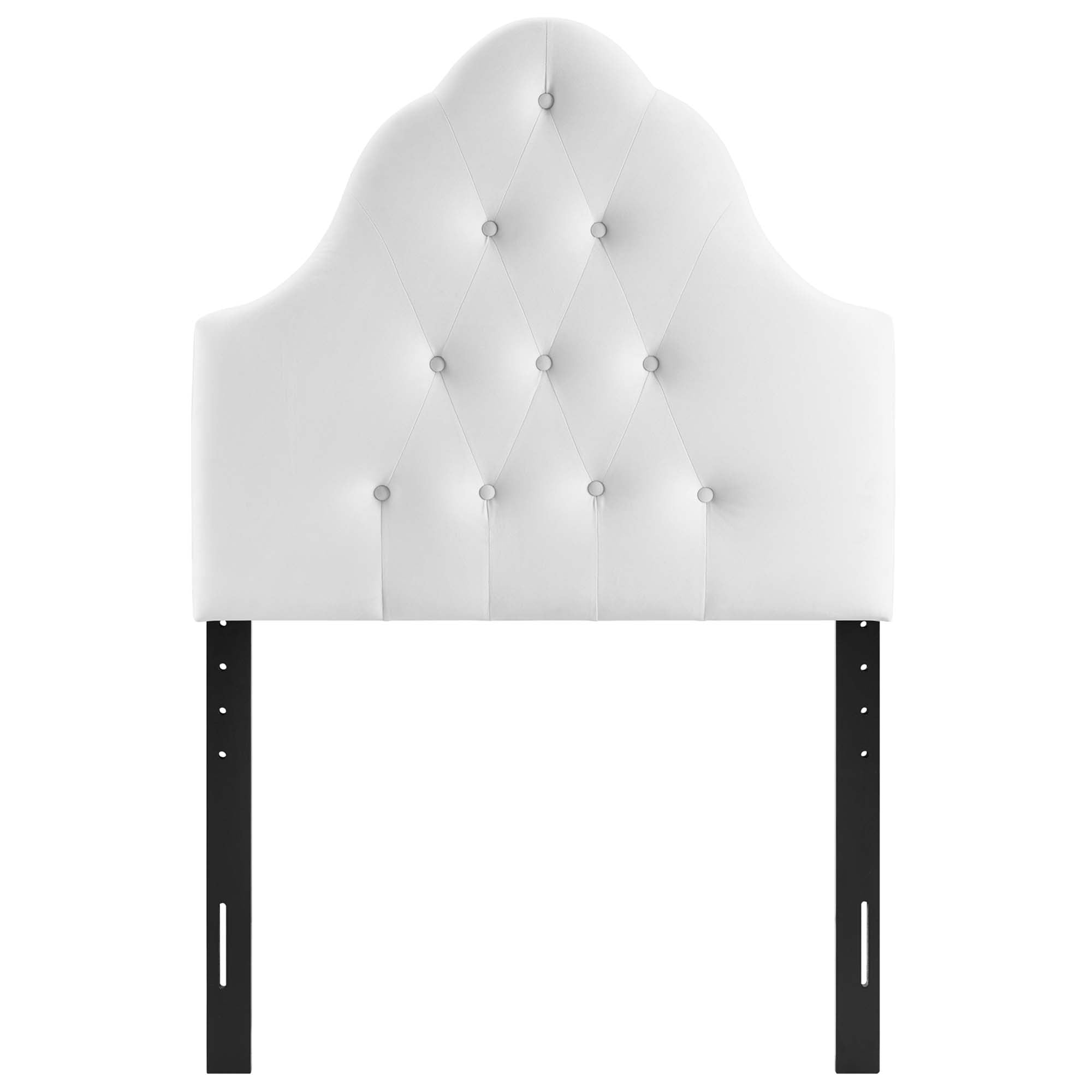Sovereign Diamond Tufted Performance Velvet Twin Headboard, White