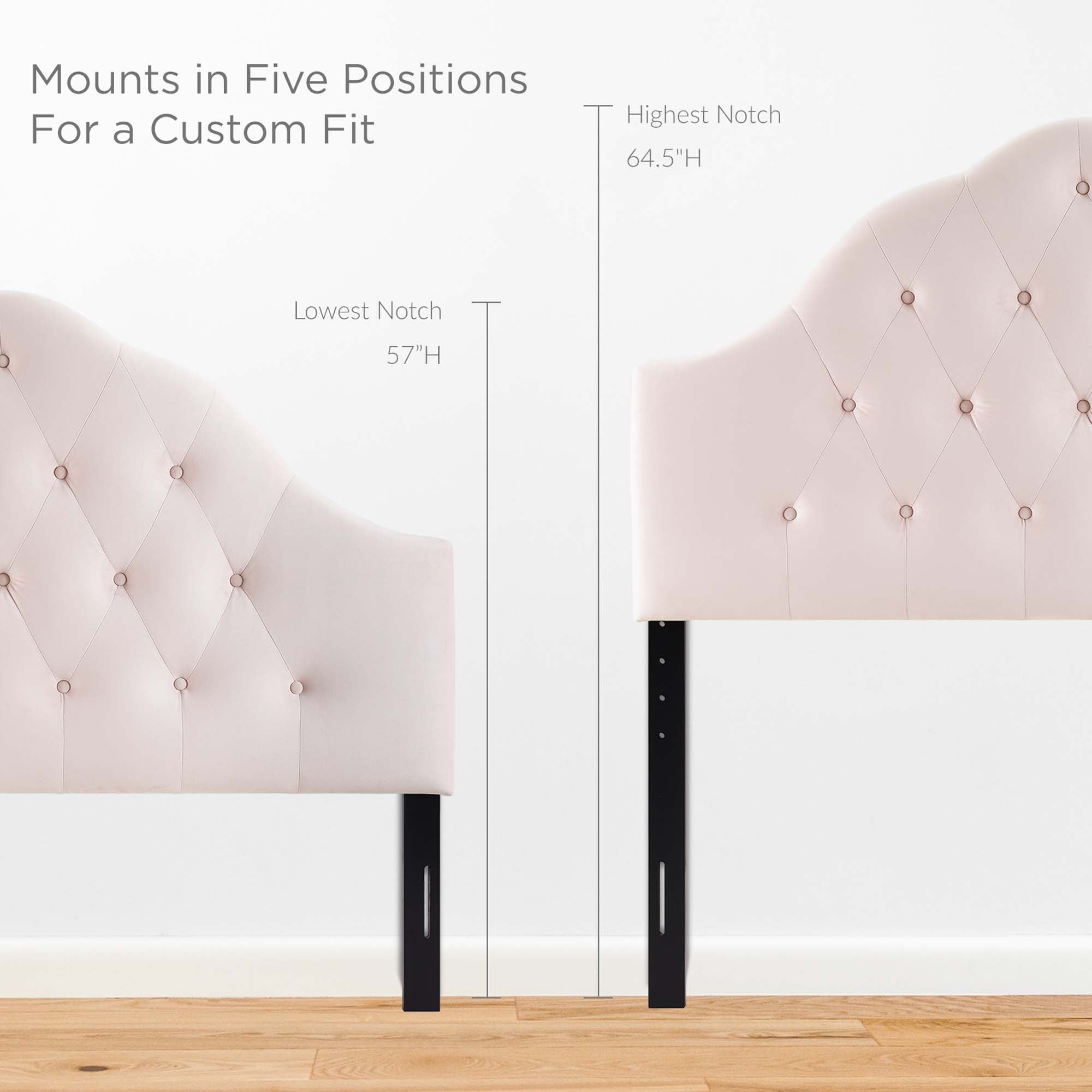 Sovereign Diamond Tufted Performance Velvet Queen Headboard, Pink