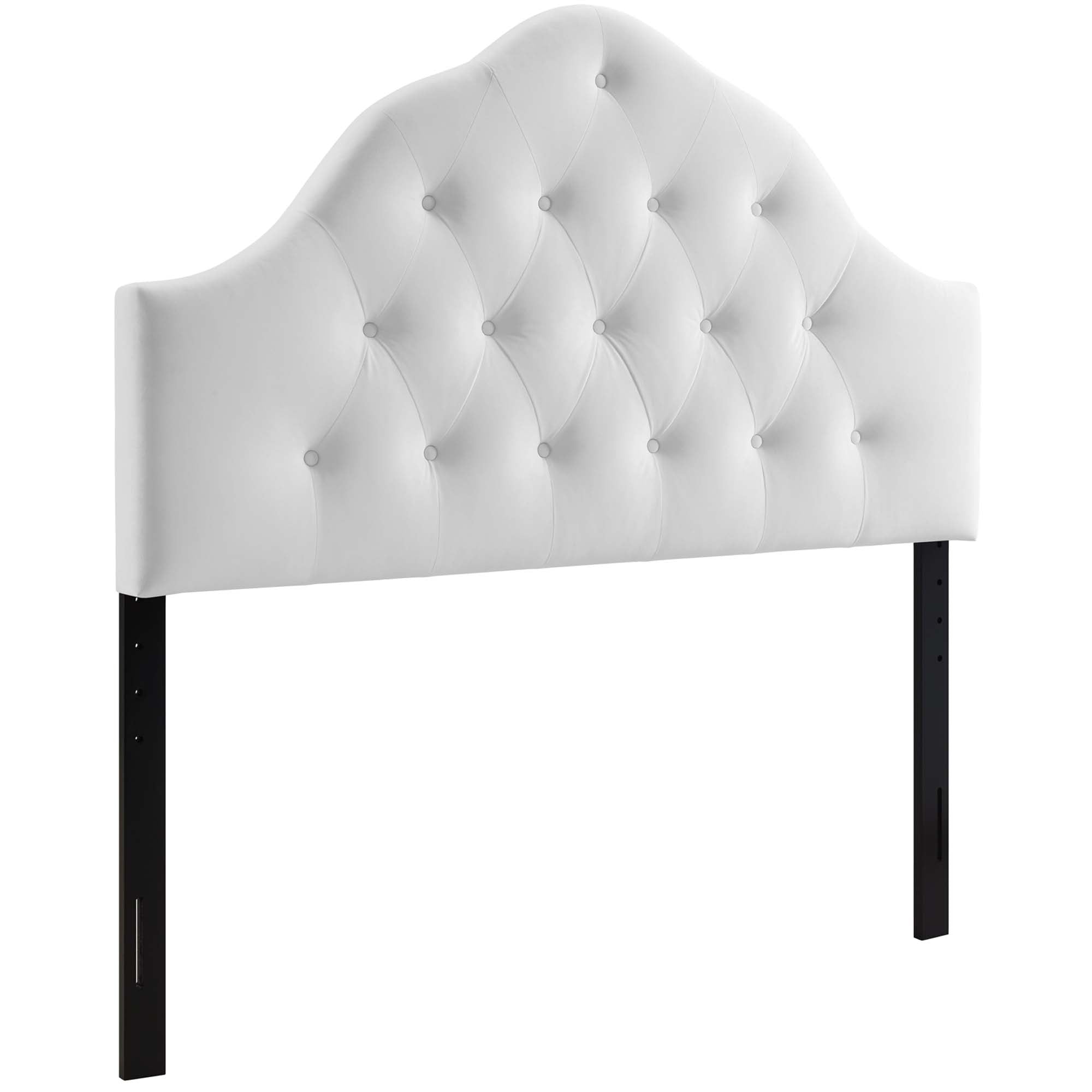 Sovereign Diamond Tufted Performance Velvet Queen Headboard, White