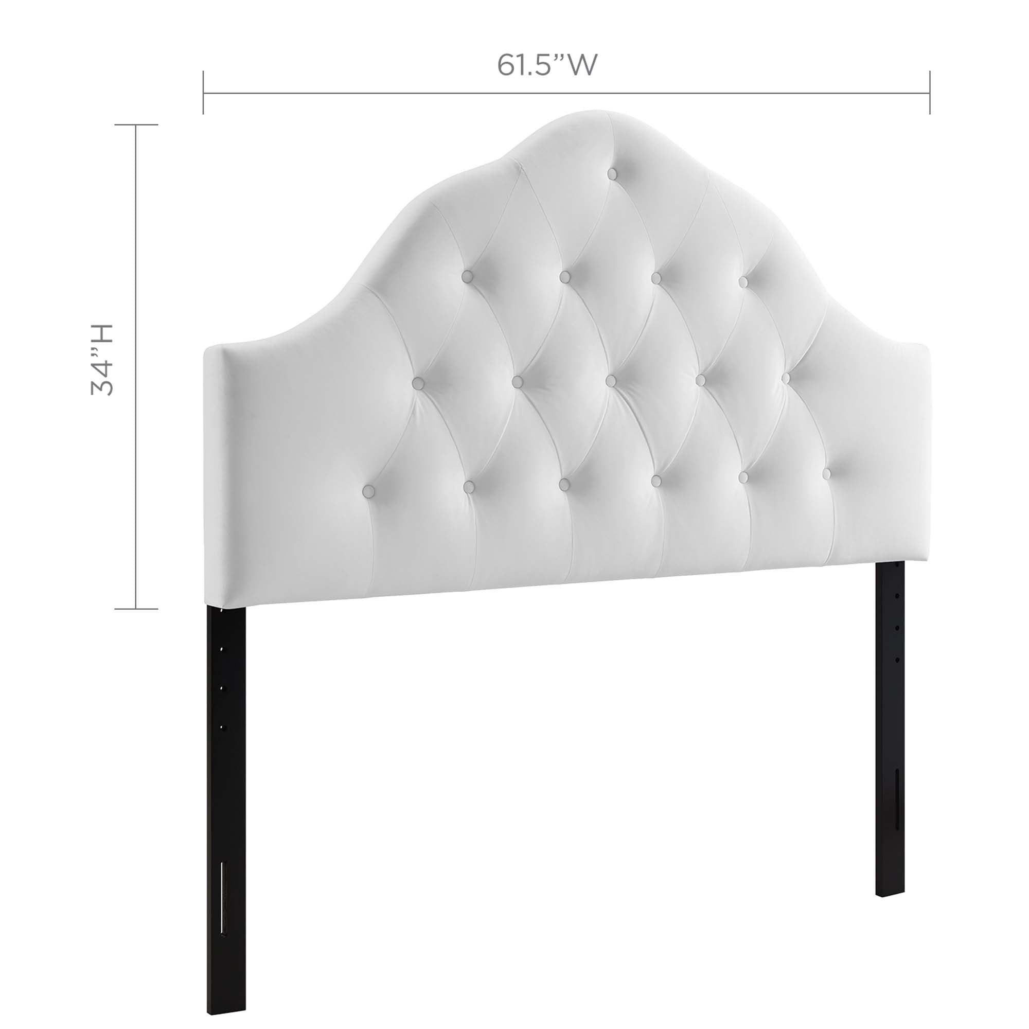 Sovereign Diamond Tufted Performance Velvet Queen Headboard, White