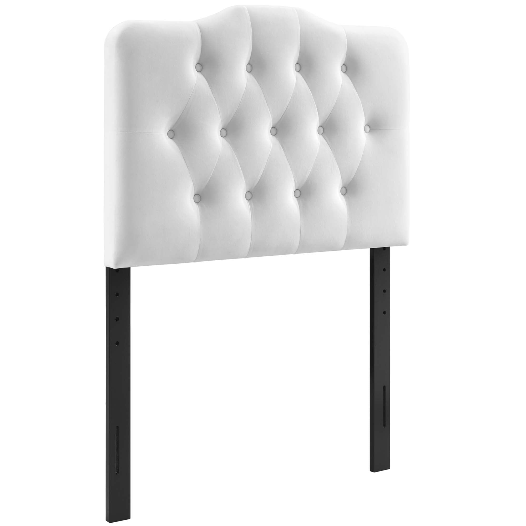 Annabel Diamond Tufted Performance Velvet Twin Headboard, White