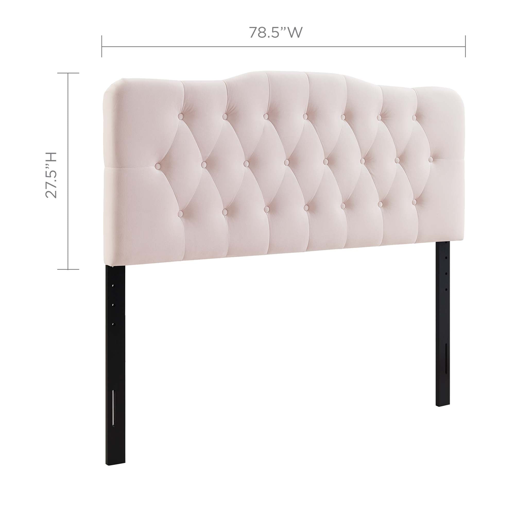 Annabel Diamond Tufted Performance Velvet King Headboard, Pink