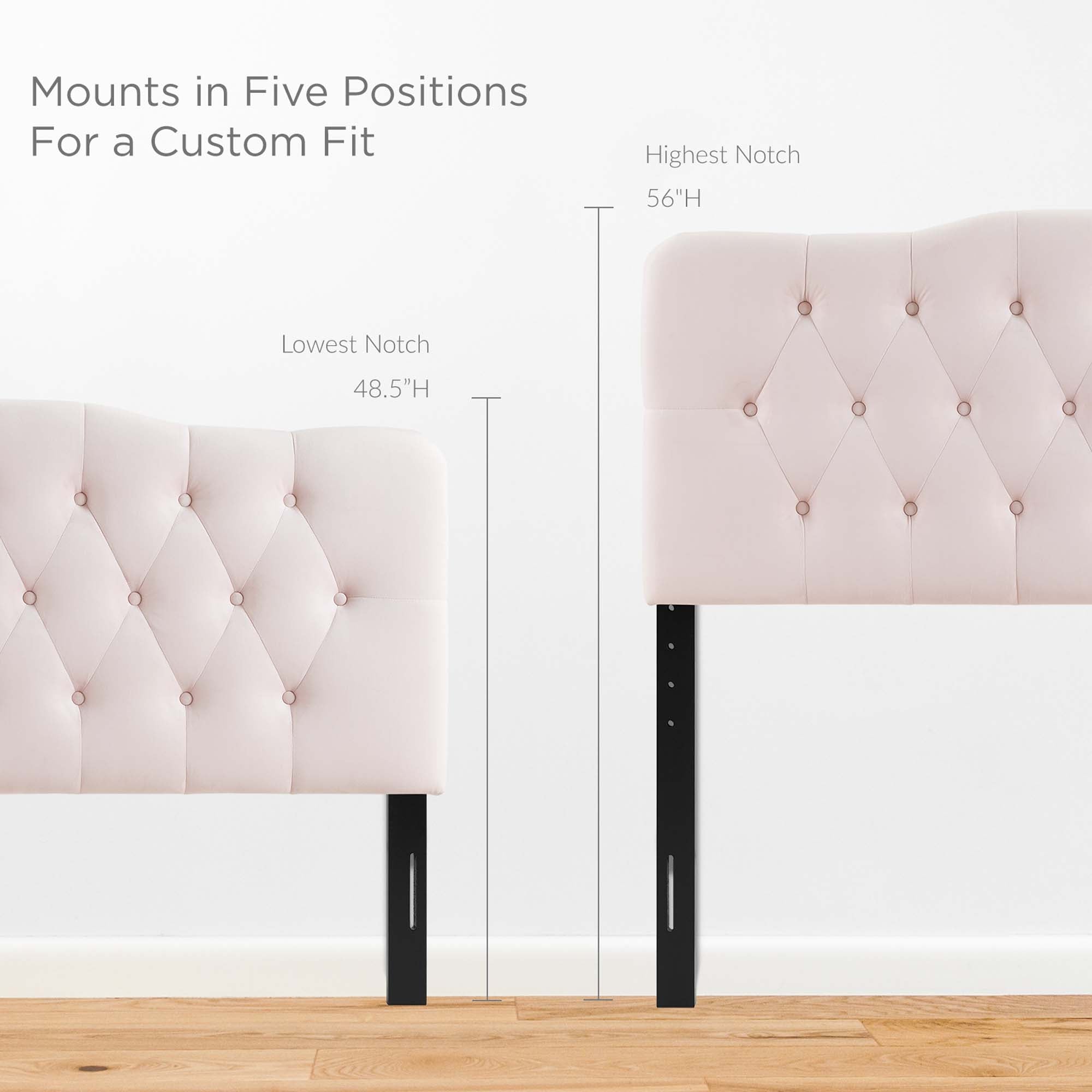 Annabel Diamond Tufted Performance Velvet King Headboard, Pink