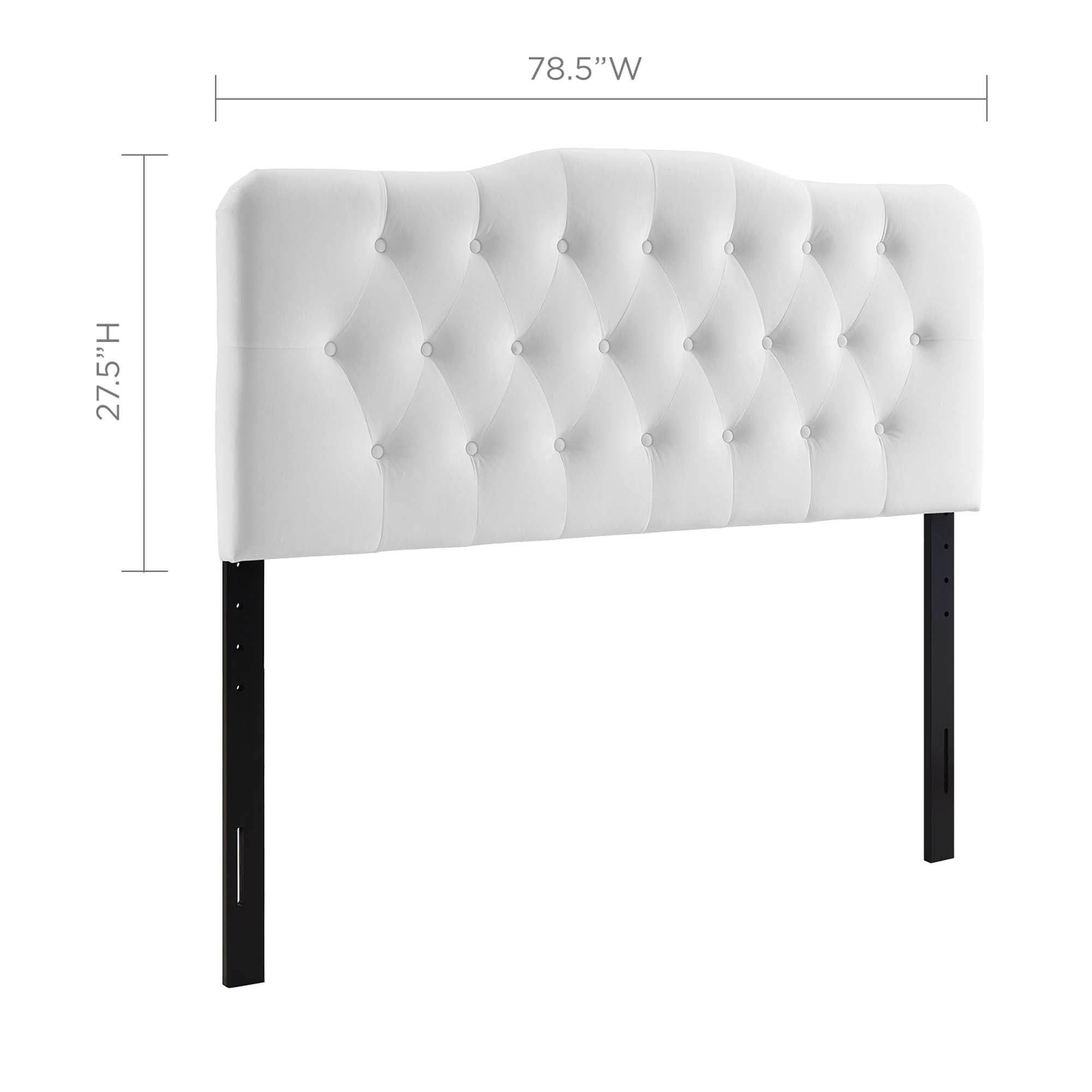 Annabel Diamond Tufted Performance Velvet King Headboard, White