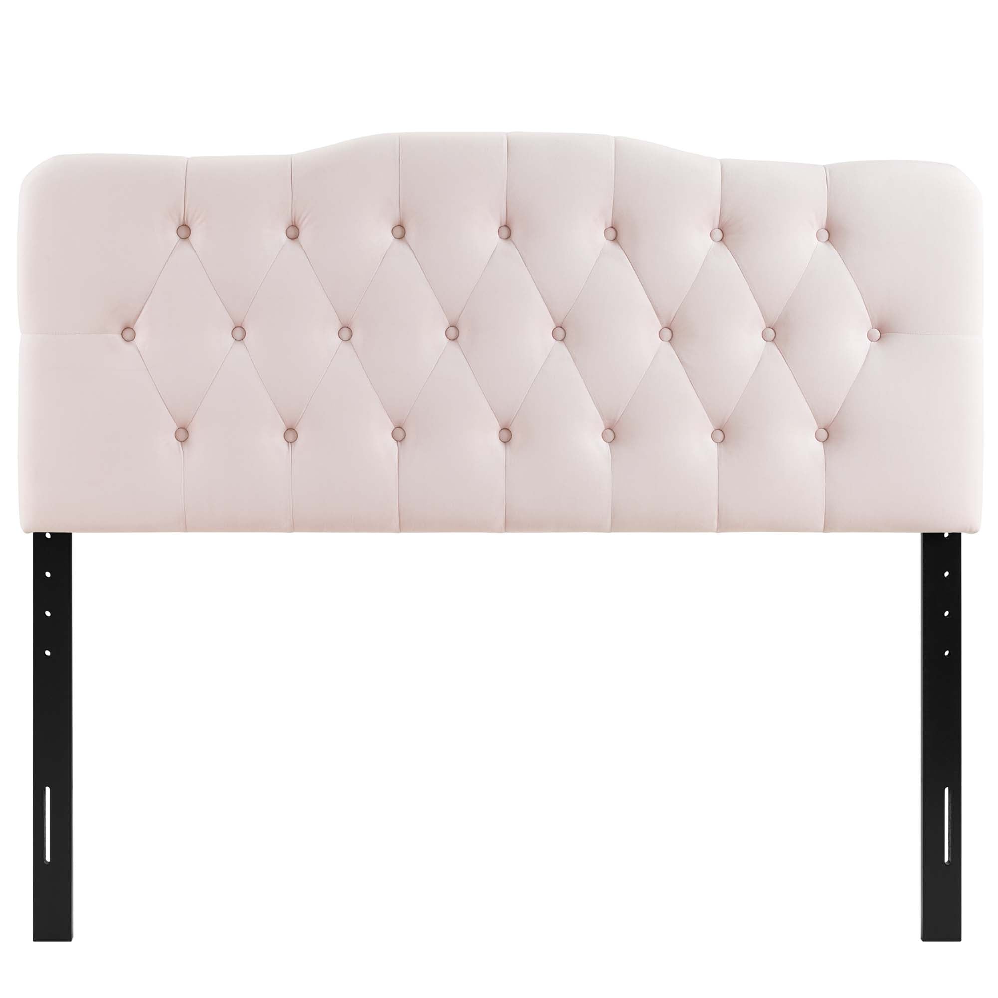 Annabel Diamond Tufted Performance Velvet Full Headboard, Pink