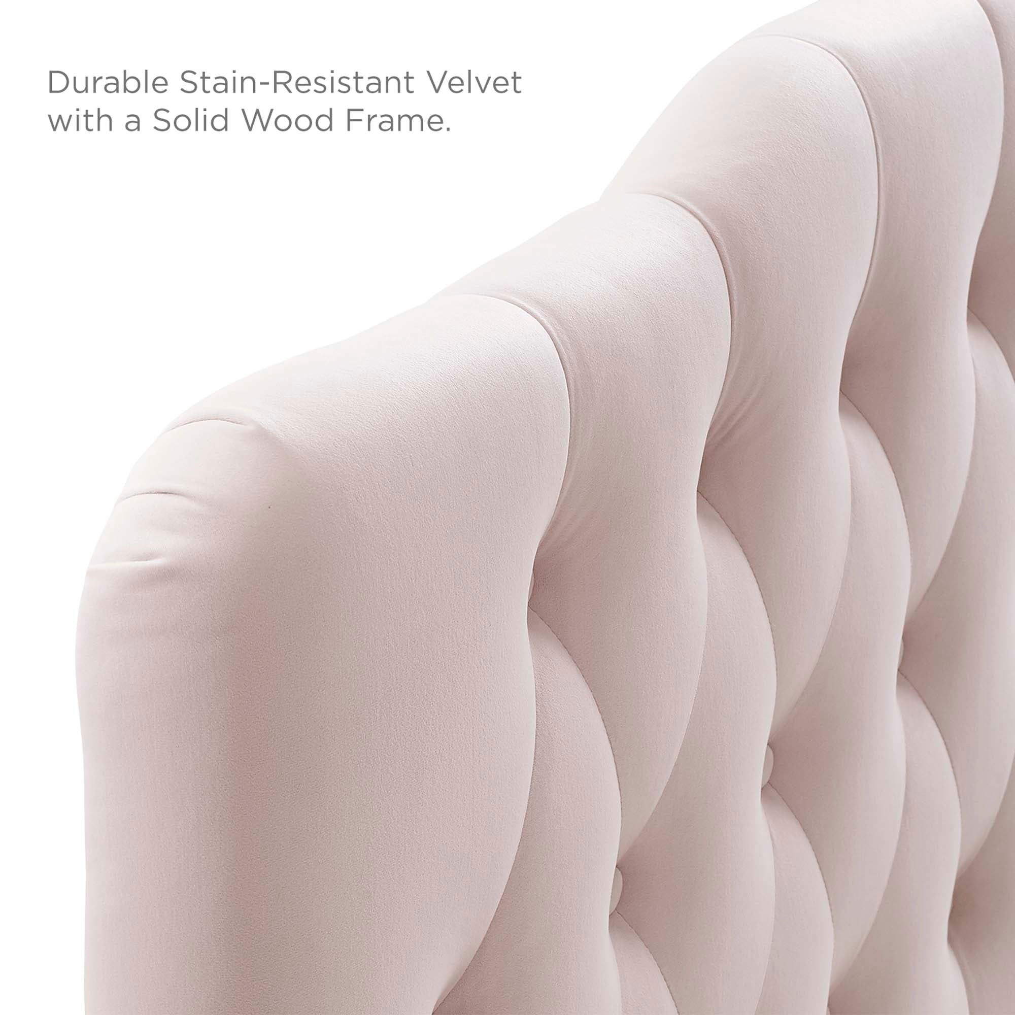 Annabel Diamond Tufted Performance Velvet Queen Headboard, Pink