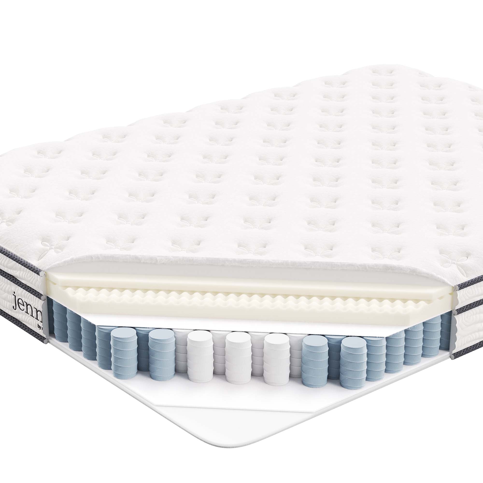 Jenna 8" Innerspring and Foam Queen Mattress, White