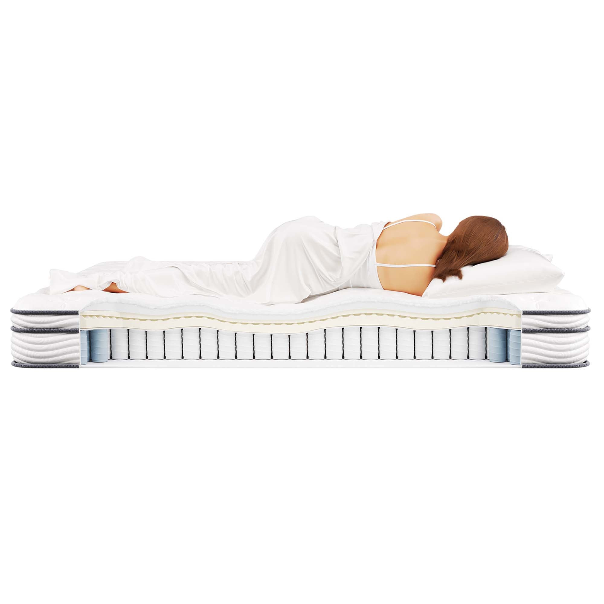 Jenna 8" Innerspring and Foam King Mattress, White