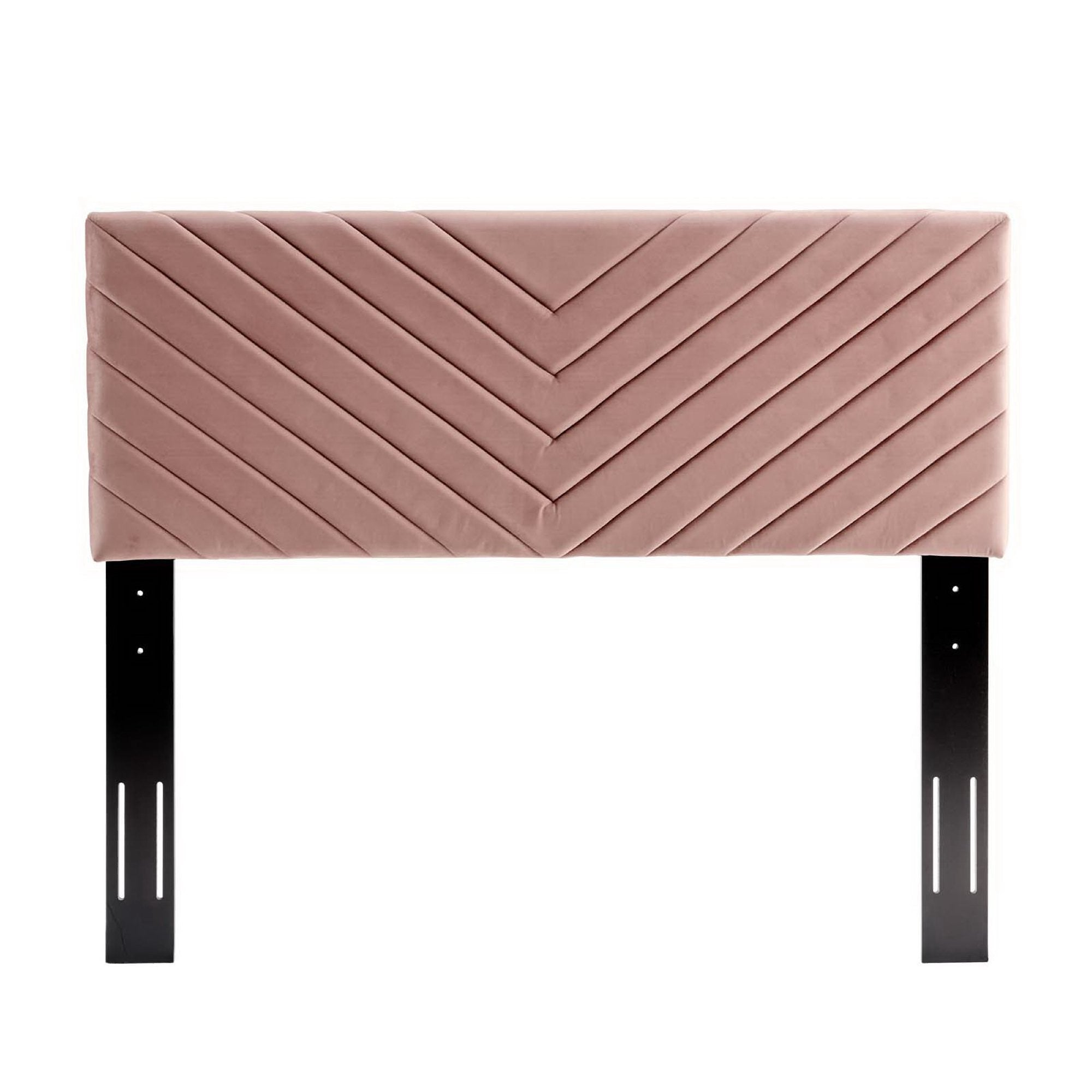 Roxanne Dusty Rose Performance Velvet Queen Platform Bed