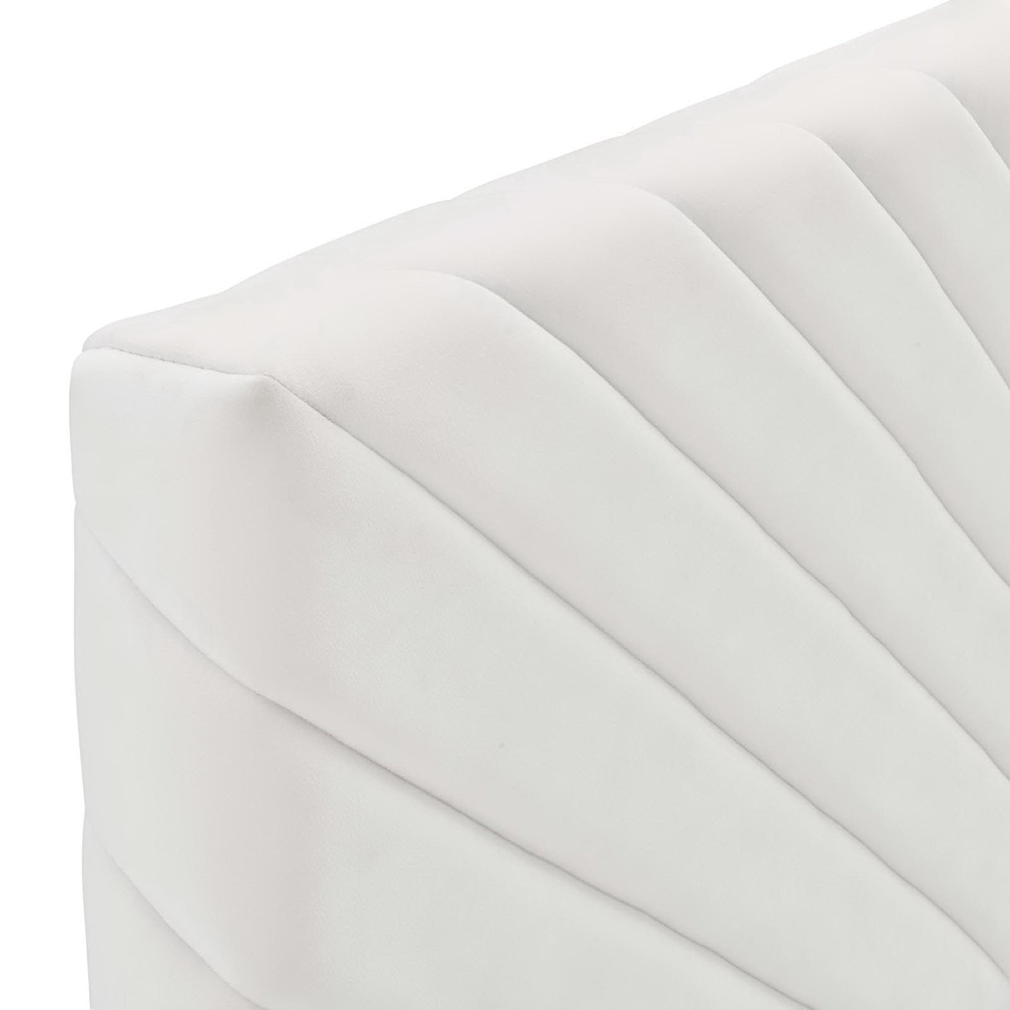 Alyson Angular Channel Tufted Performance Velvet Full / Queen Headboard, White