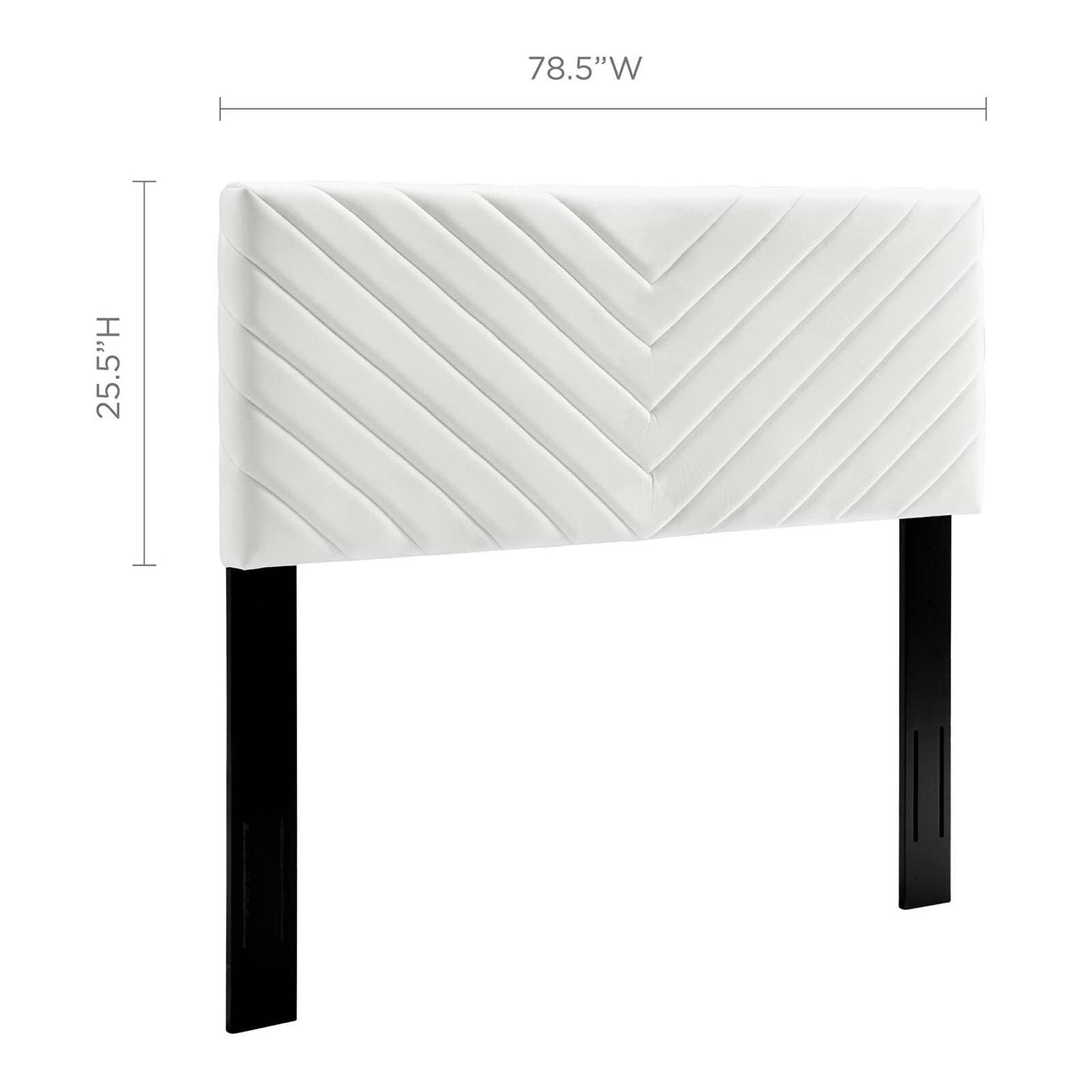 Alyson Angular Channel Tufted Performance Velvet King / California King Headboard, White
