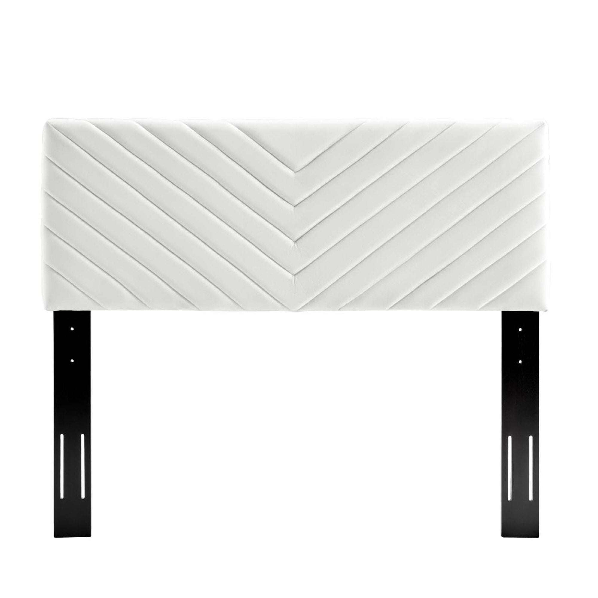 Alyson Angular Channel Tufted Performance Velvet King / California King Headboard, White